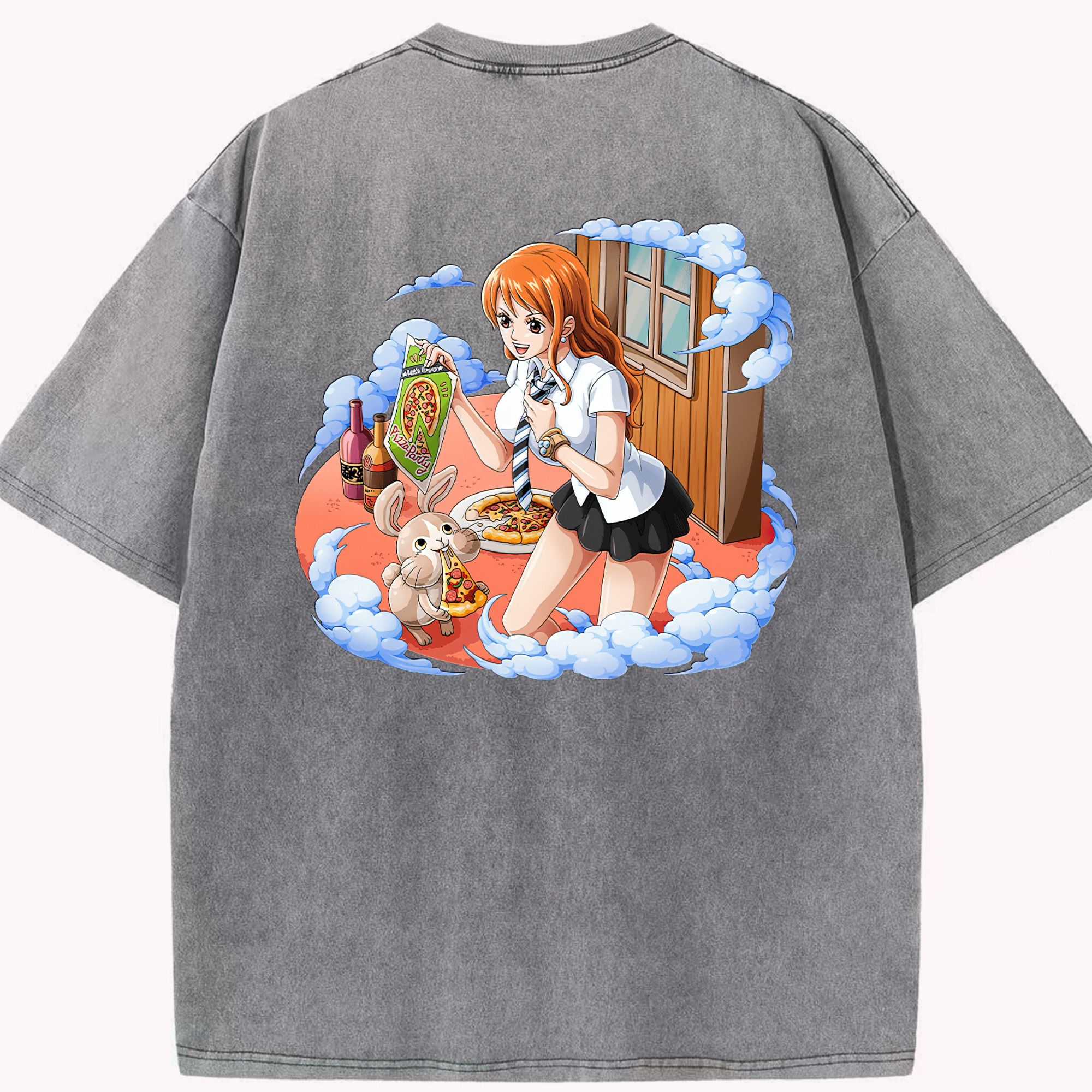 ワンピース ナミ ONE PIECE Nami 綿100% ヴィンテージ風 半袖Tシャツ（背面プリント）