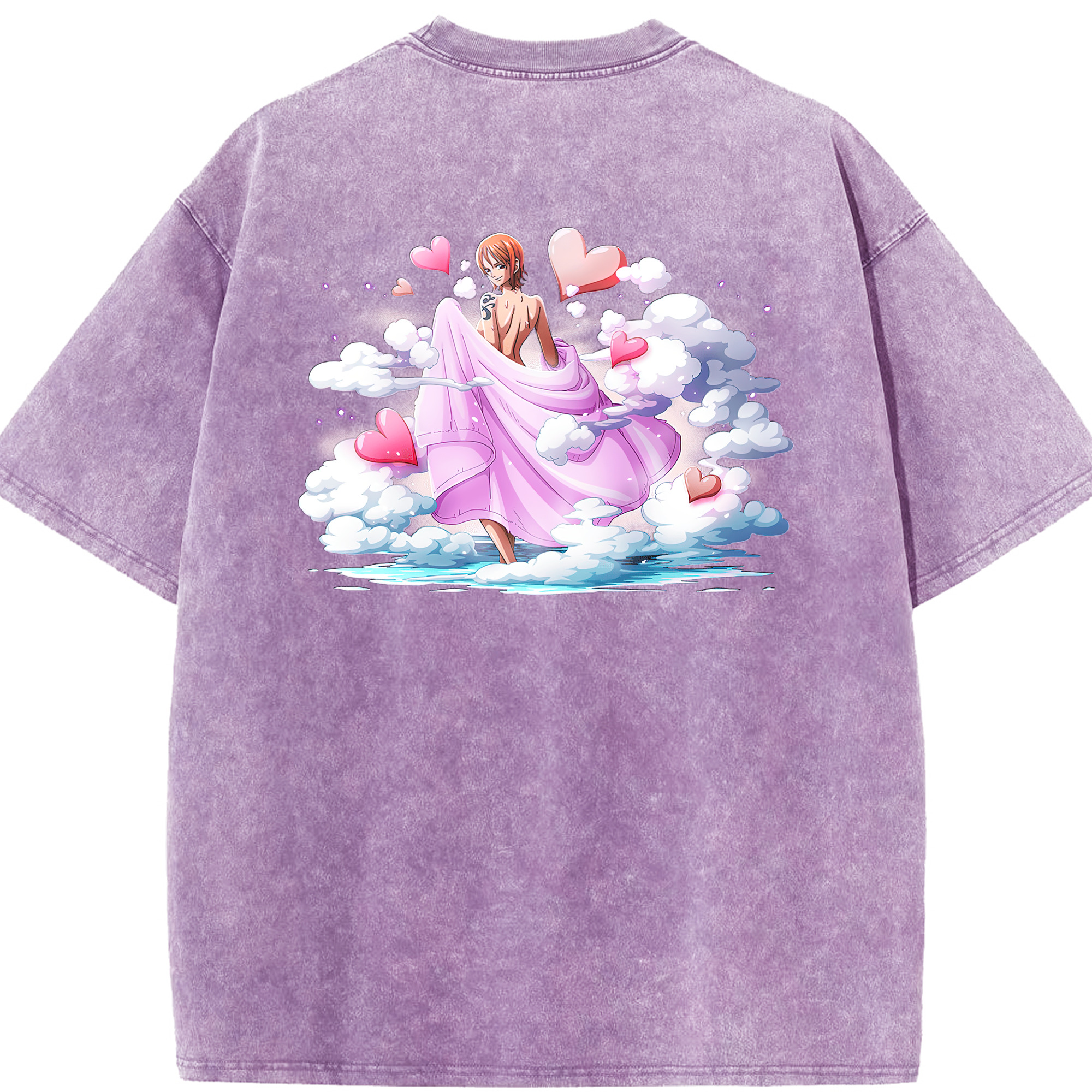 ワンピース ナミ ONE PIECE Nami 綿100% ヴィンテージ風 半袖Tシャツ（背面プリント）