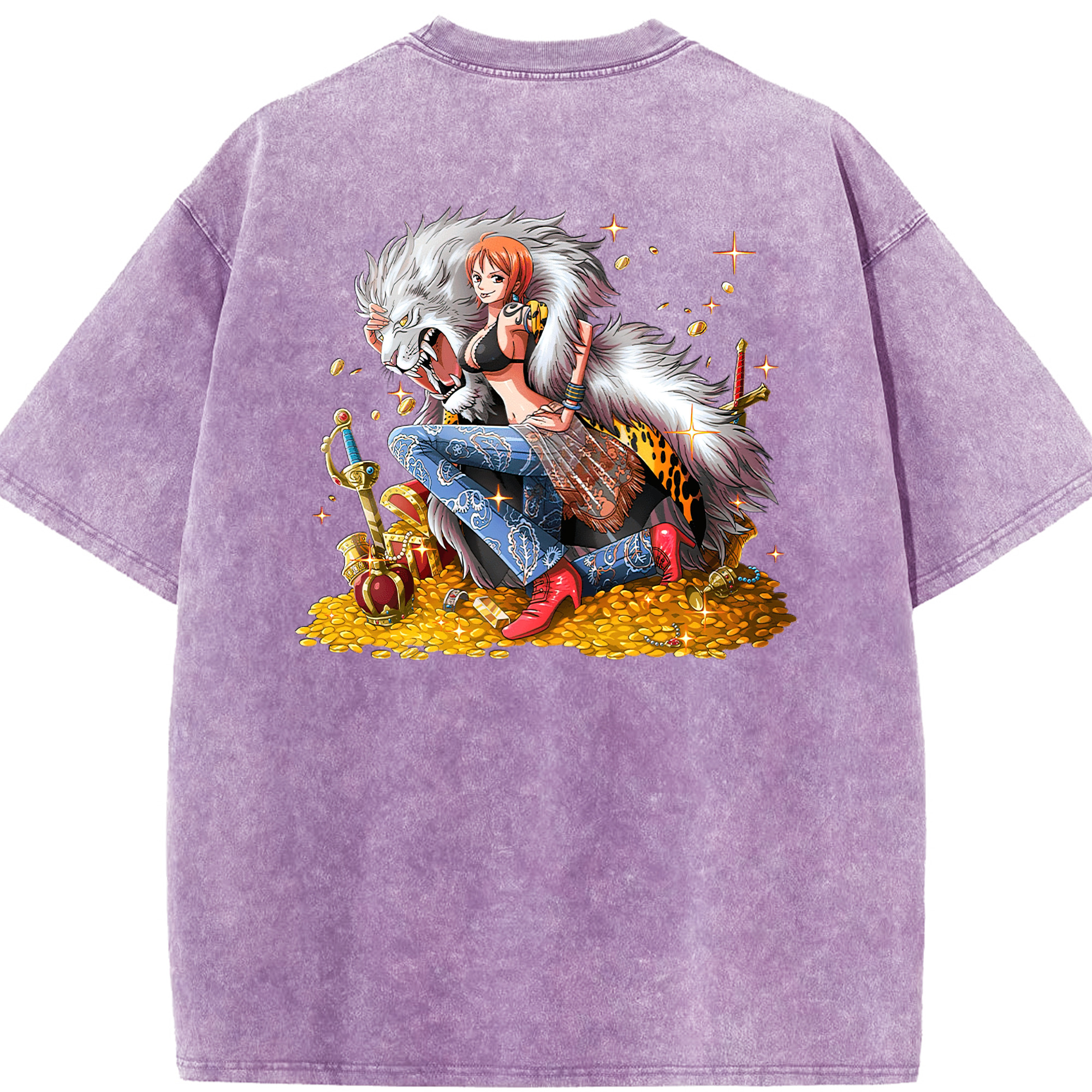 ワンピース ナミ ONE PIECE Nami 綿100% ヴィンテージ風 半袖Tシャツ（背面プリント）