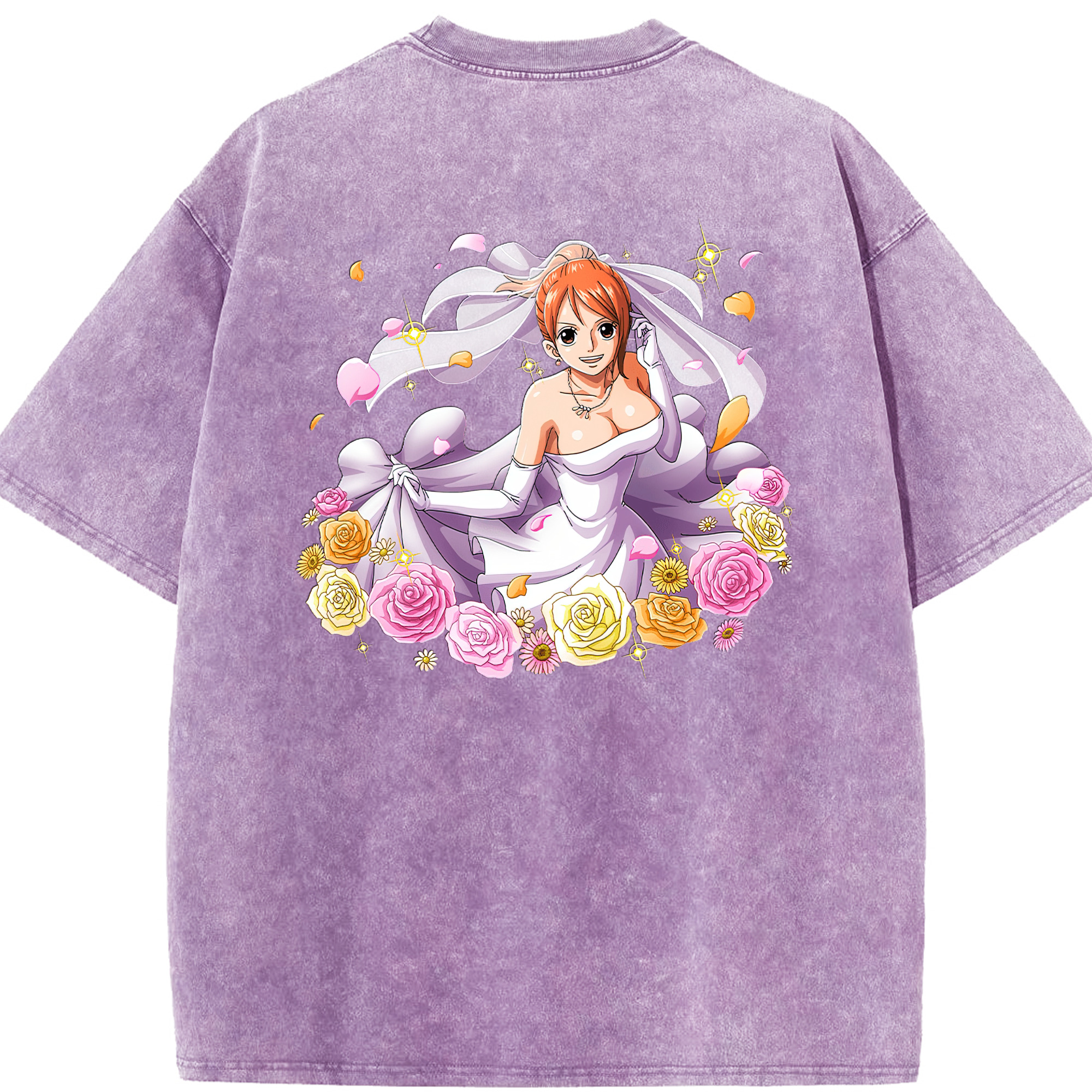 ワンピース ナミ ONE PIECE Nami 綿100% ヴィンテージ風 半袖Tシャツ（背面プリント）
