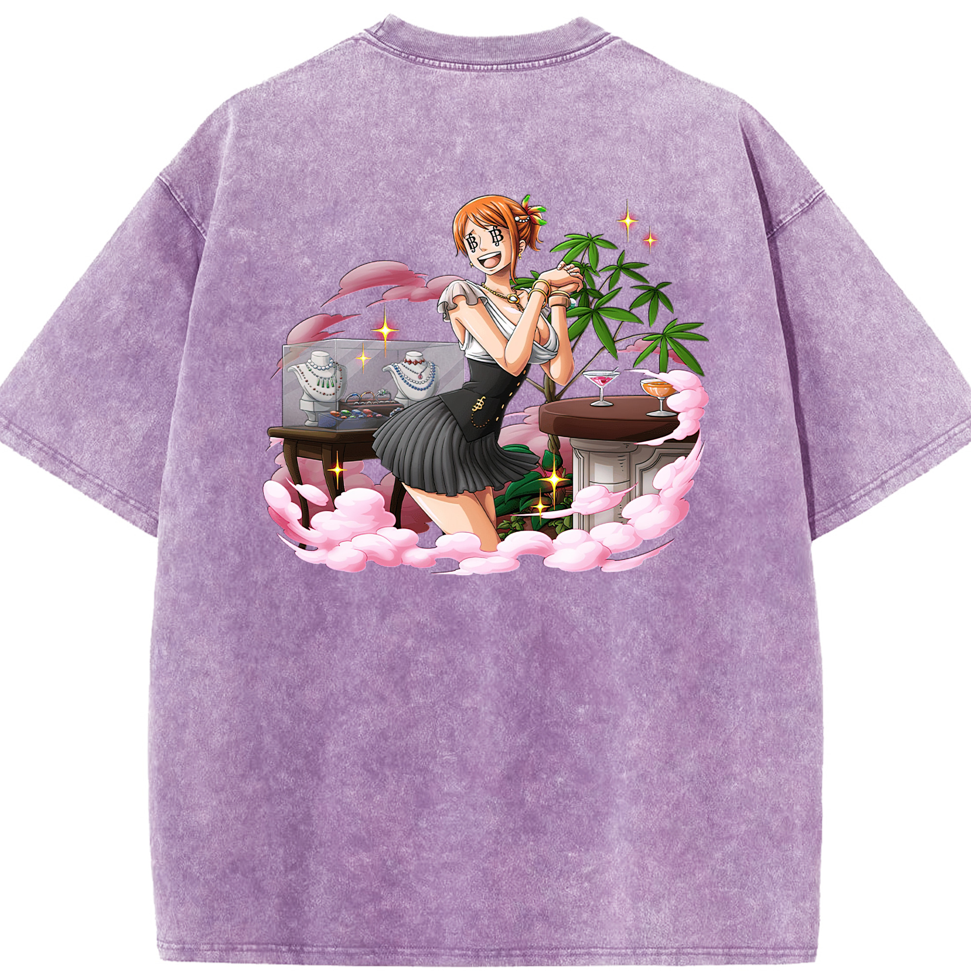 ワンピース ナミ ONE PIECE Nami 綿100% ヴィンテージ風 半袖Tシャツ（背面プリント）