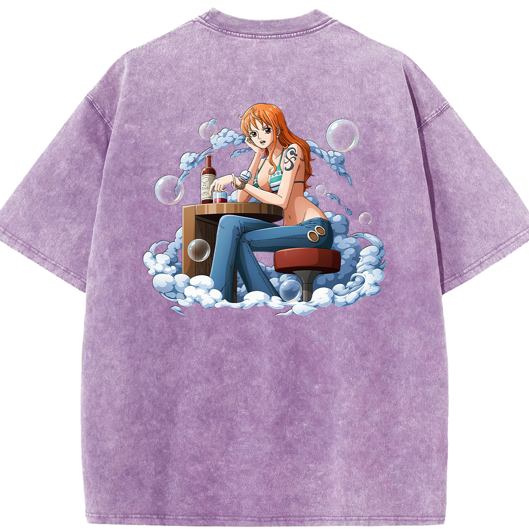 ワンピース ナミ ONE PIECE Nami 綿100% ヴィンテージ風 半袖Tシャツ（背面プリント）