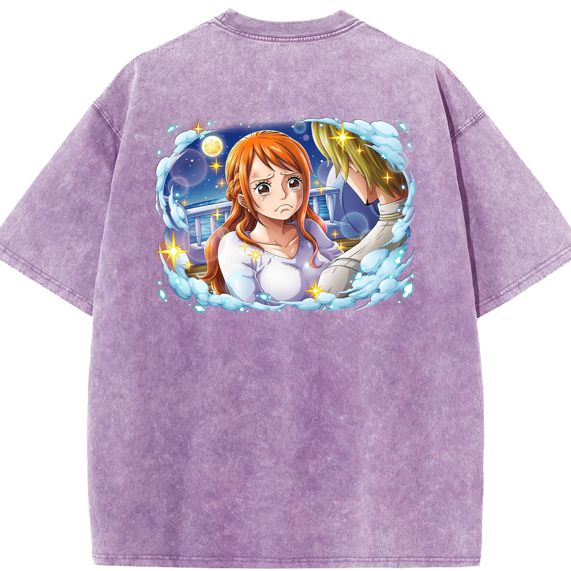ワンピース ナミ ONE PIECE Nami 綿100% ヴィンテージ風 半袖Tシャツ（背面プリント）