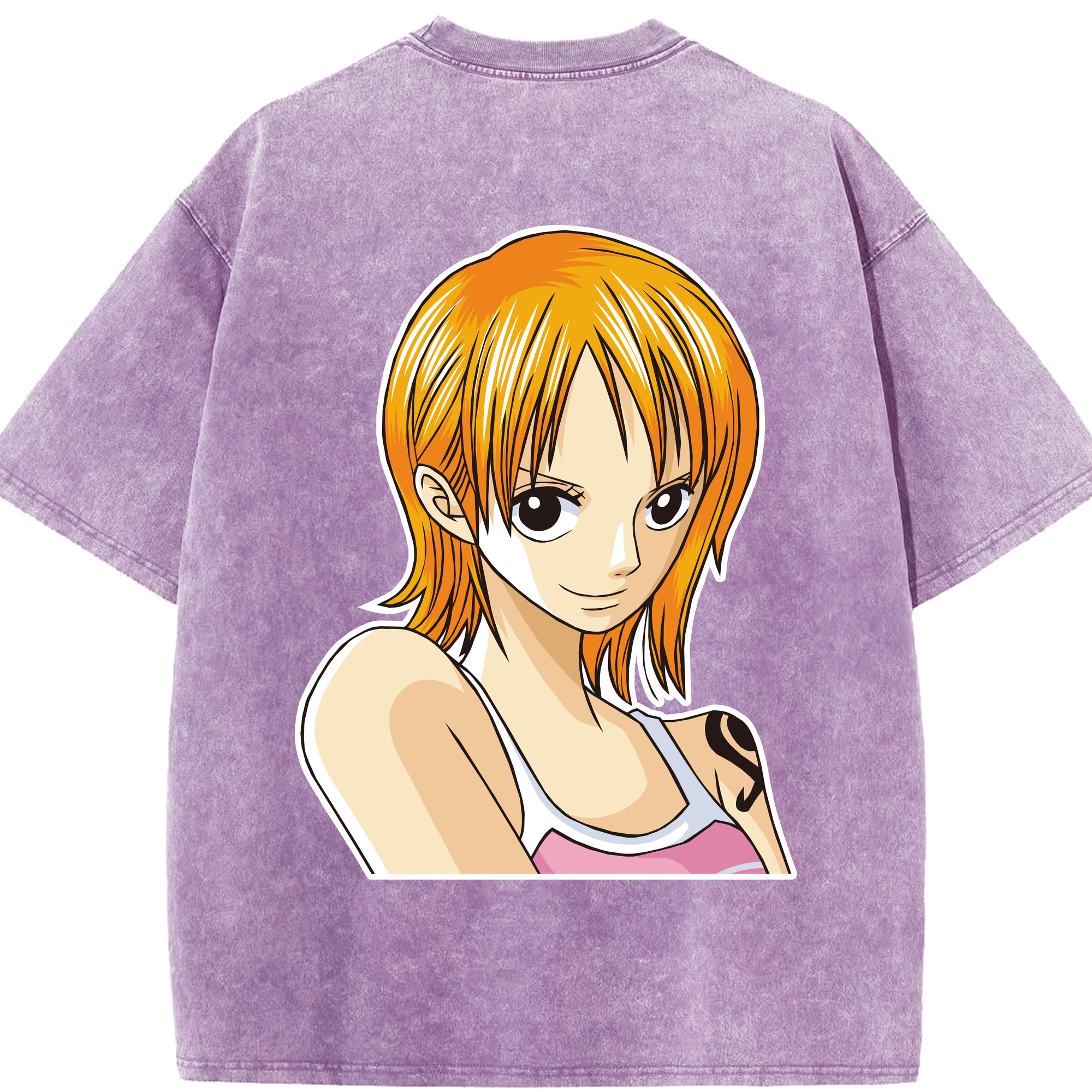 ワンピース ナミ ONE PIECE Nami 綿100% ヴィンテージ風 半袖Tシャツ（背面プリント）