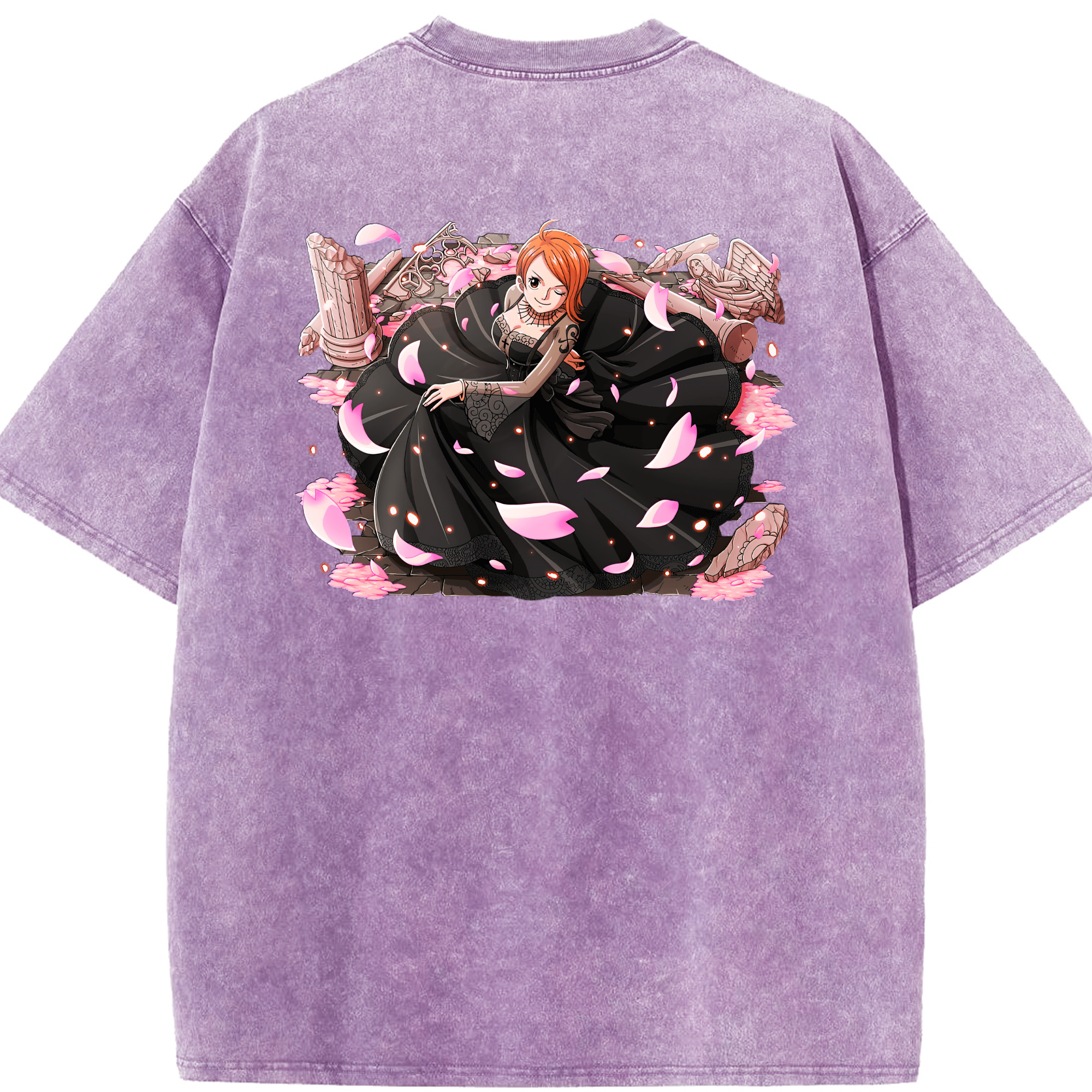 ワンピース ナミ ONE PIECE Nami 綿100% ヴィンテージ風 半袖Tシャツ（背面プリント）