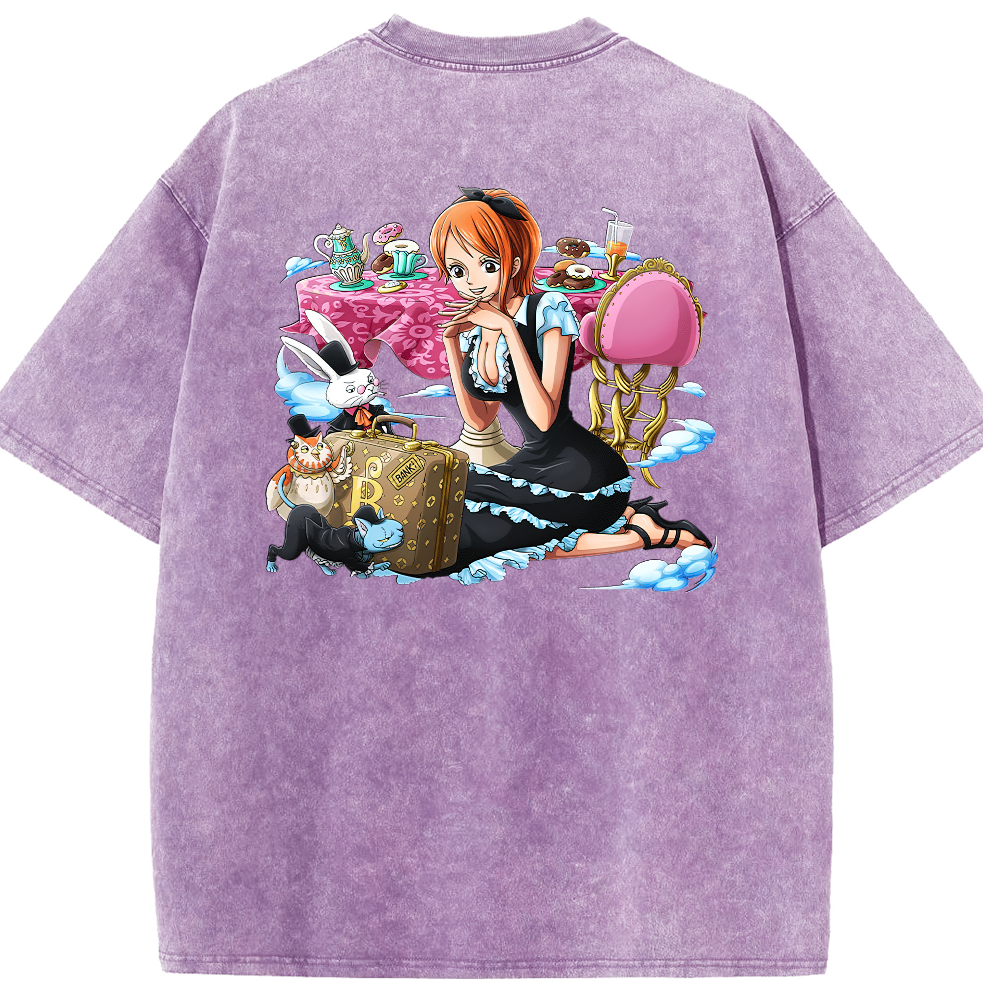 ワンピース ナミ ONE PIECE Nami 綿100% ヴィンテージ風 半袖Tシャツ（背面プリント）