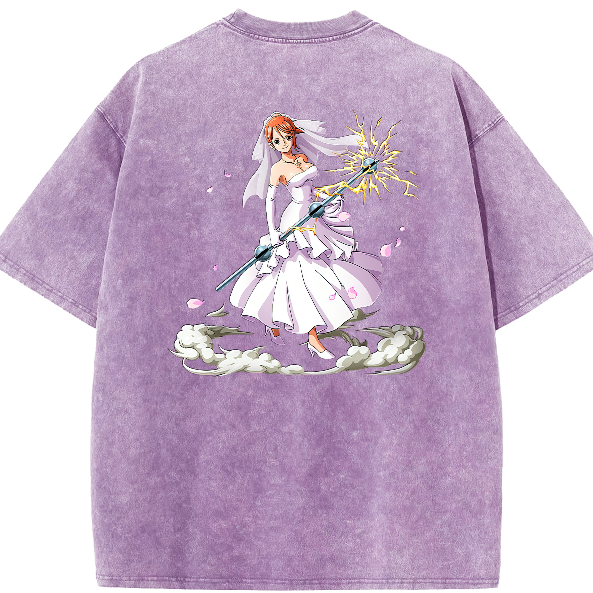 ワンピース ナミ ONE PIECE Nami 綿100% ヴィンテージ風 半袖Tシャツ（背面プリント）