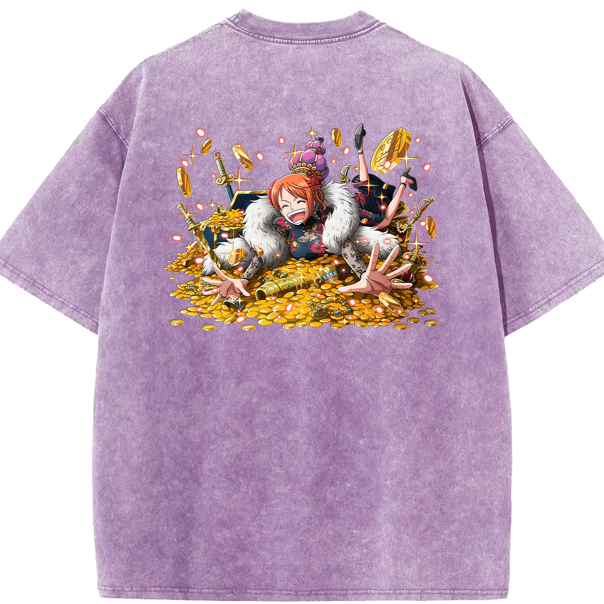 ワンピース ナミ ONE PIECE Nami 綿100% ヴィンテージ風 半袖Tシャツ（背面プリント）