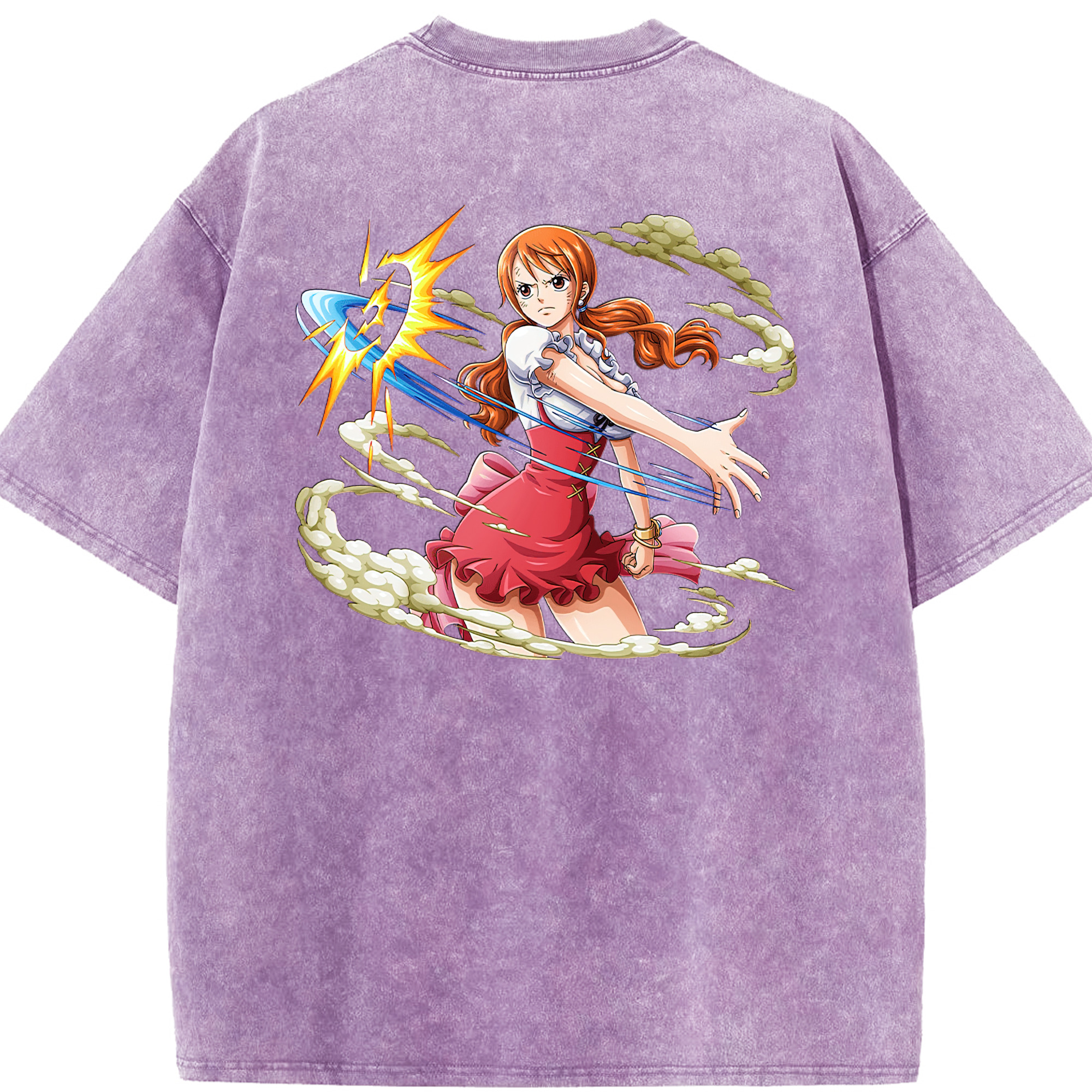 ワンピース ナミ ONE PIECE Nami 綿100% ヴィンテージ風 半袖Tシャツ（背面プリント）