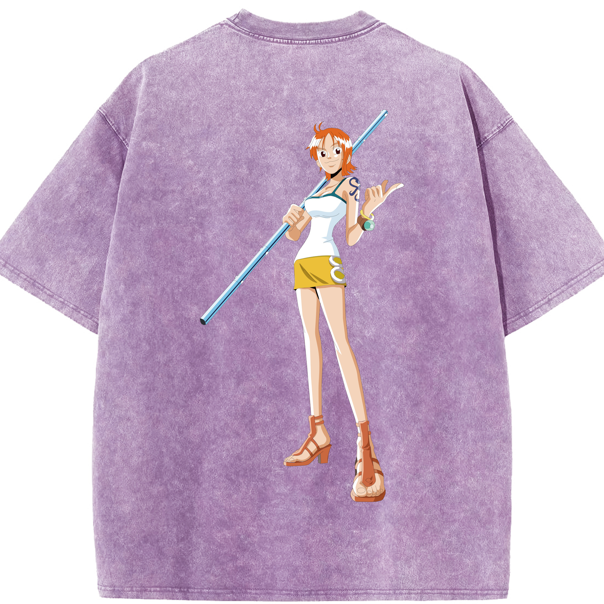 ワンピース ナミ ONE PIECE Nami 綿100% ヴィンテージ風 半袖Tシャツ（背面プリント）