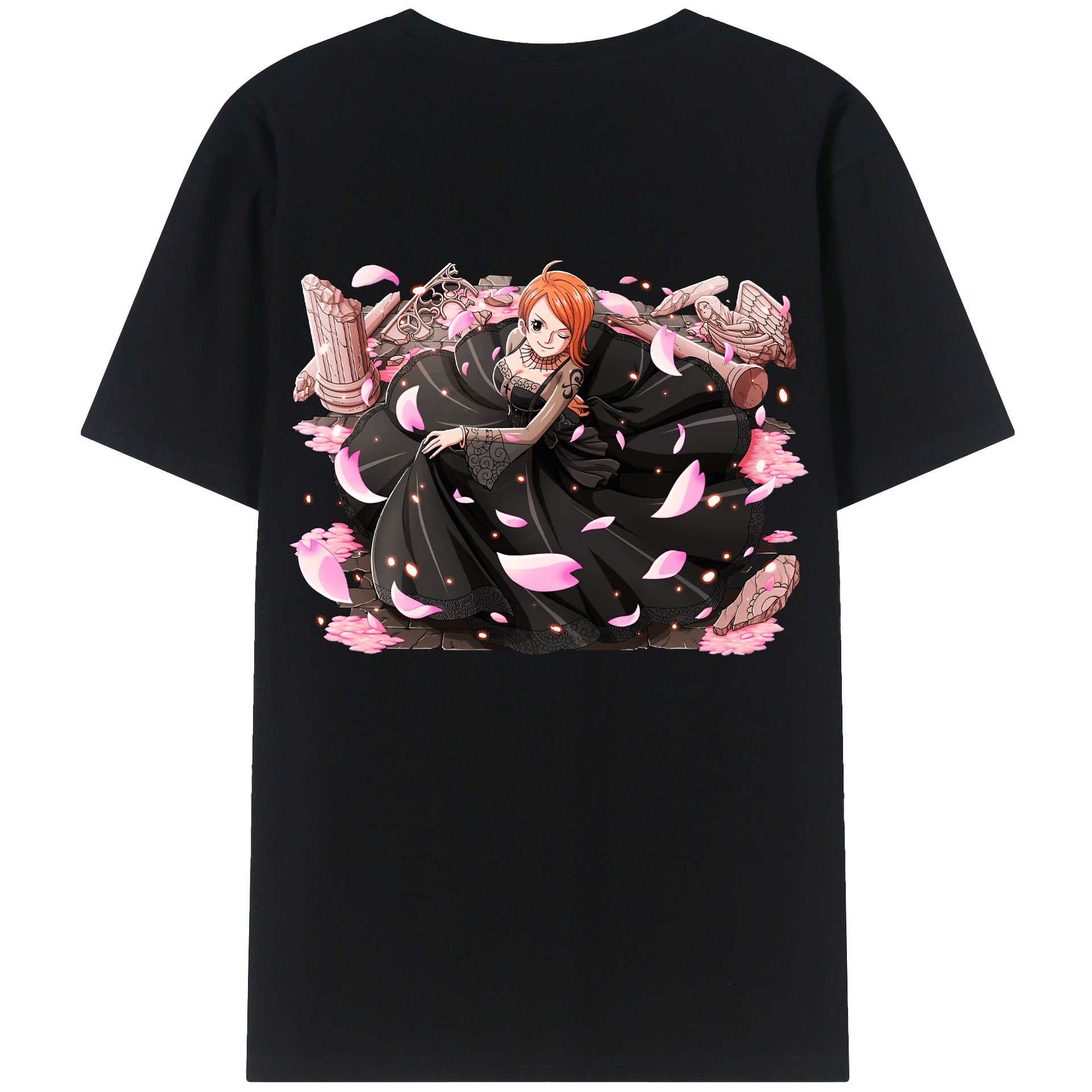 （画像用） ワンピース ナミ ONE PIECE Nami 綿100％ メンズ半袖Tシャツ（バックプリント） 通気性