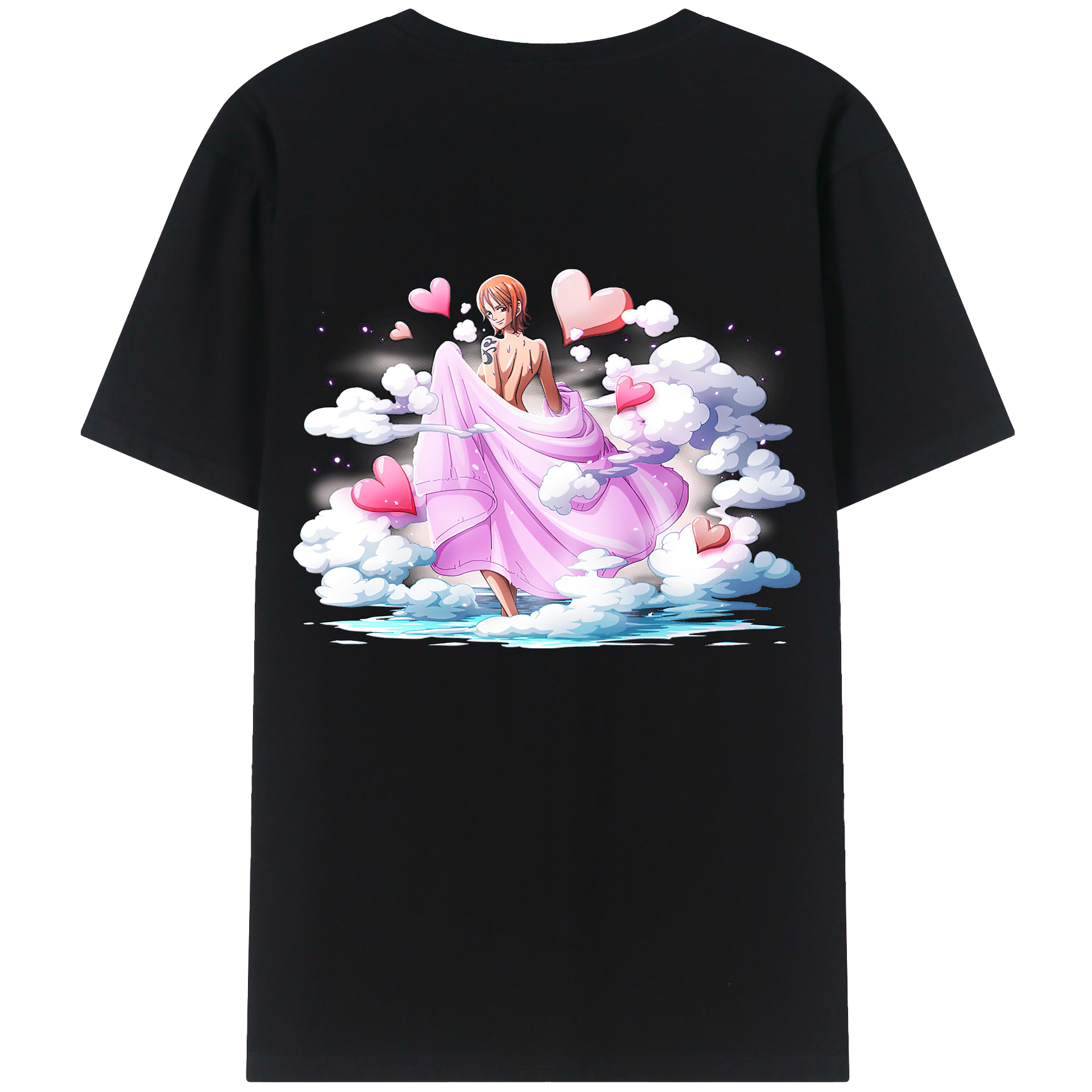 （画像用） ワンピース ナミ ONE PIECE Nami 綿100％ メンズ半袖Tシャツ（バックプリント） 通気性