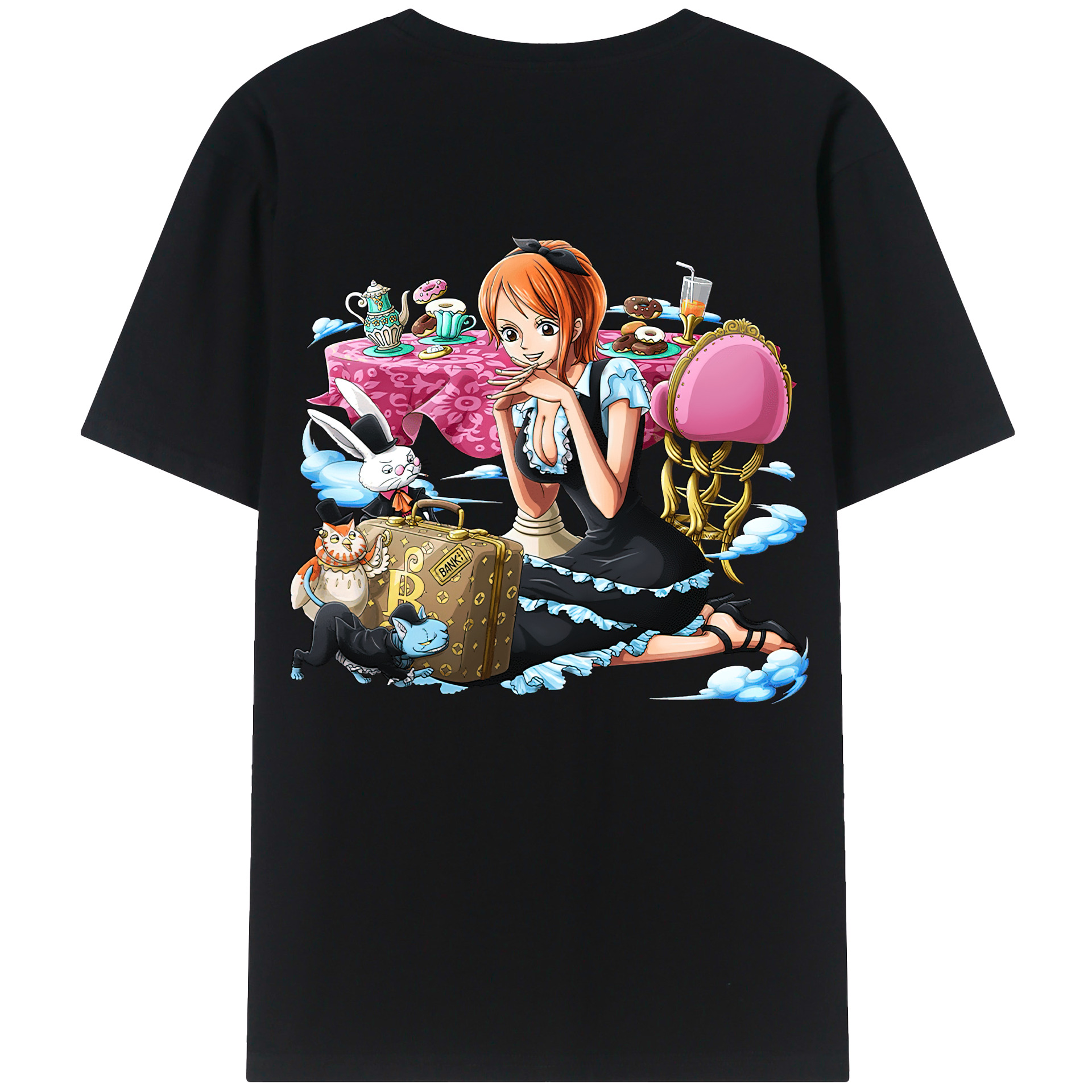 （画像用） ワンピース ナミ ONE PIECE Nami 綿100％ メンズ半袖Tシャツ（バックプリント） 通気性