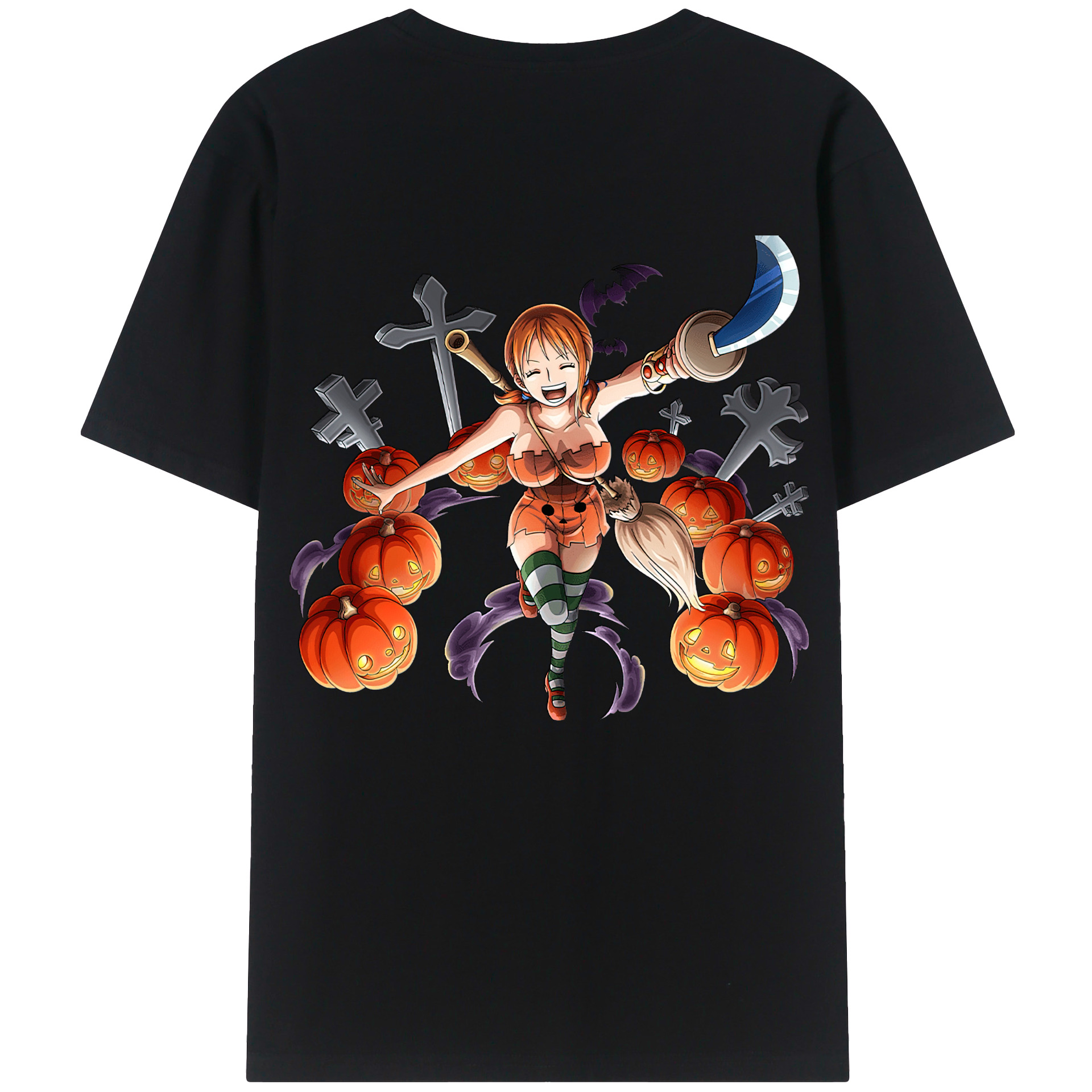 （画像用） ワンピース ナミ ONE PIECE Nami 綿100％ メンズ半袖Tシャツ（バックプリント） 通気性