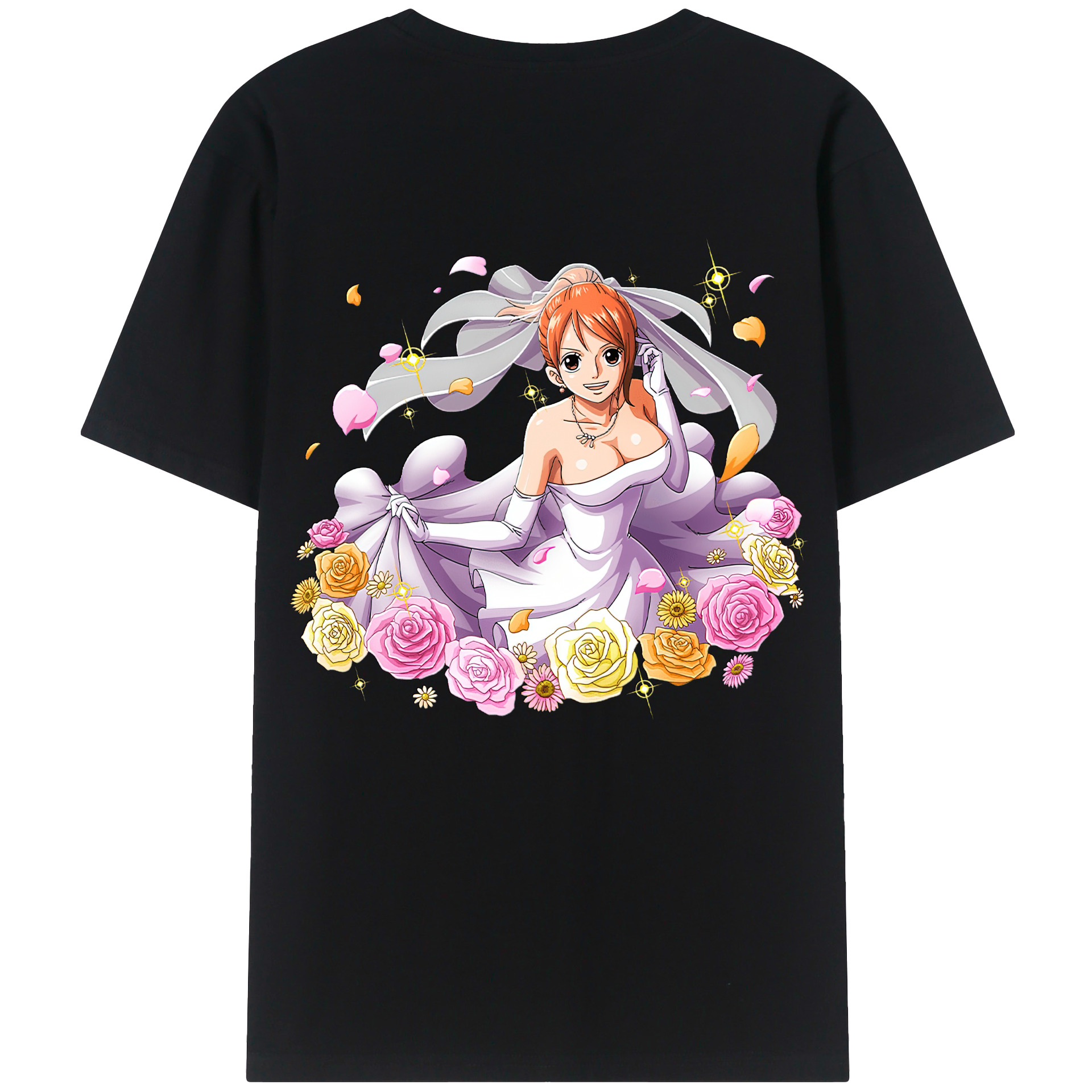 （画像用） ワンピース ナミ ONE PIECE Nami 綿100％ メンズ半袖Tシャツ（バックプリント） 通気性