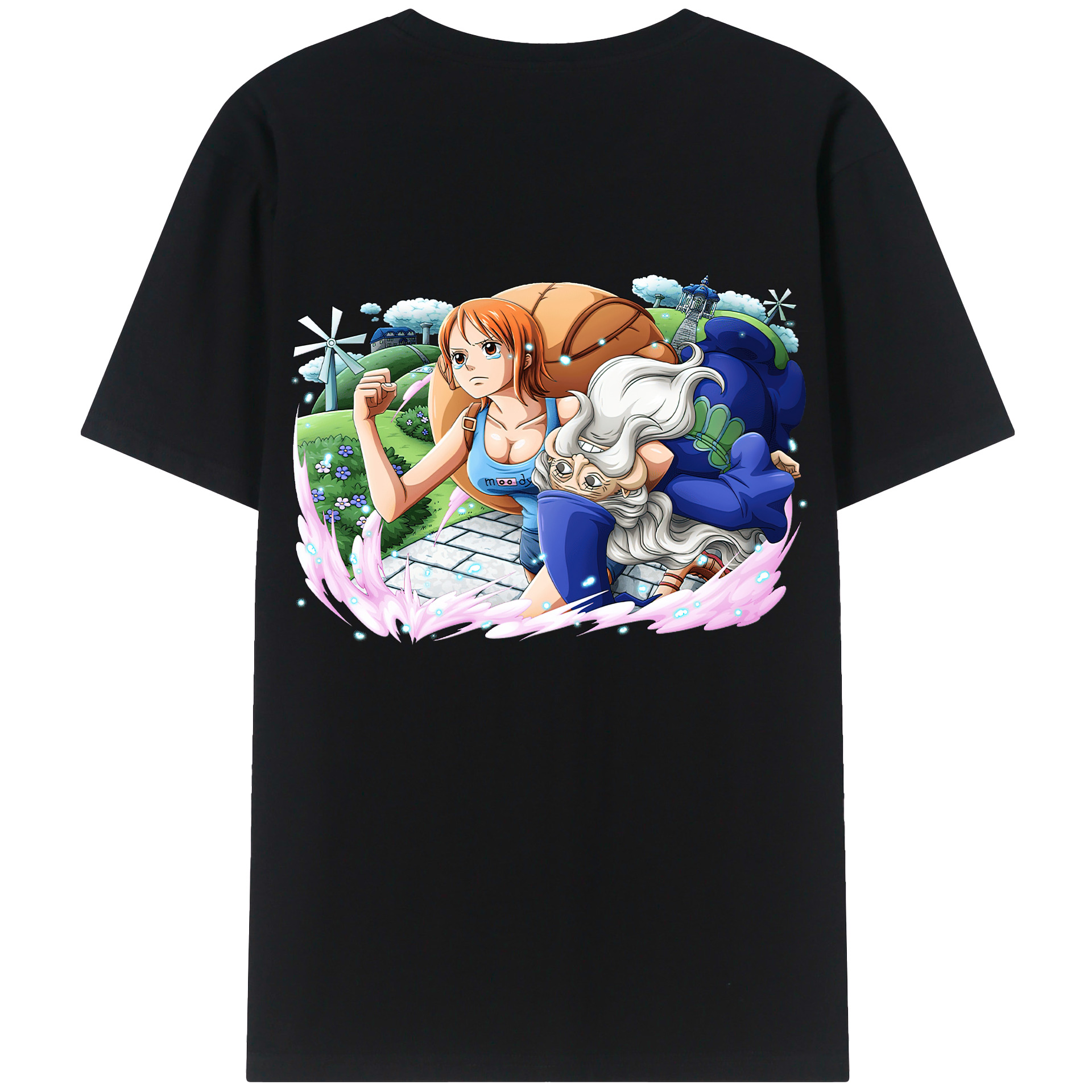 （画像用） ワンピース ナミ ONE PIECE Nami 綿100％ メンズ半袖Tシャツ（バックプリント） 通気性