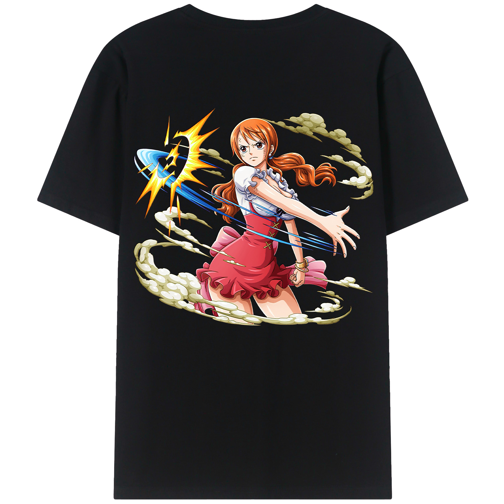 （画像用） ワンピース ナミ ONE PIECE Nami 綿100％ メンズ半袖Tシャツ（バックプリント） 通気性