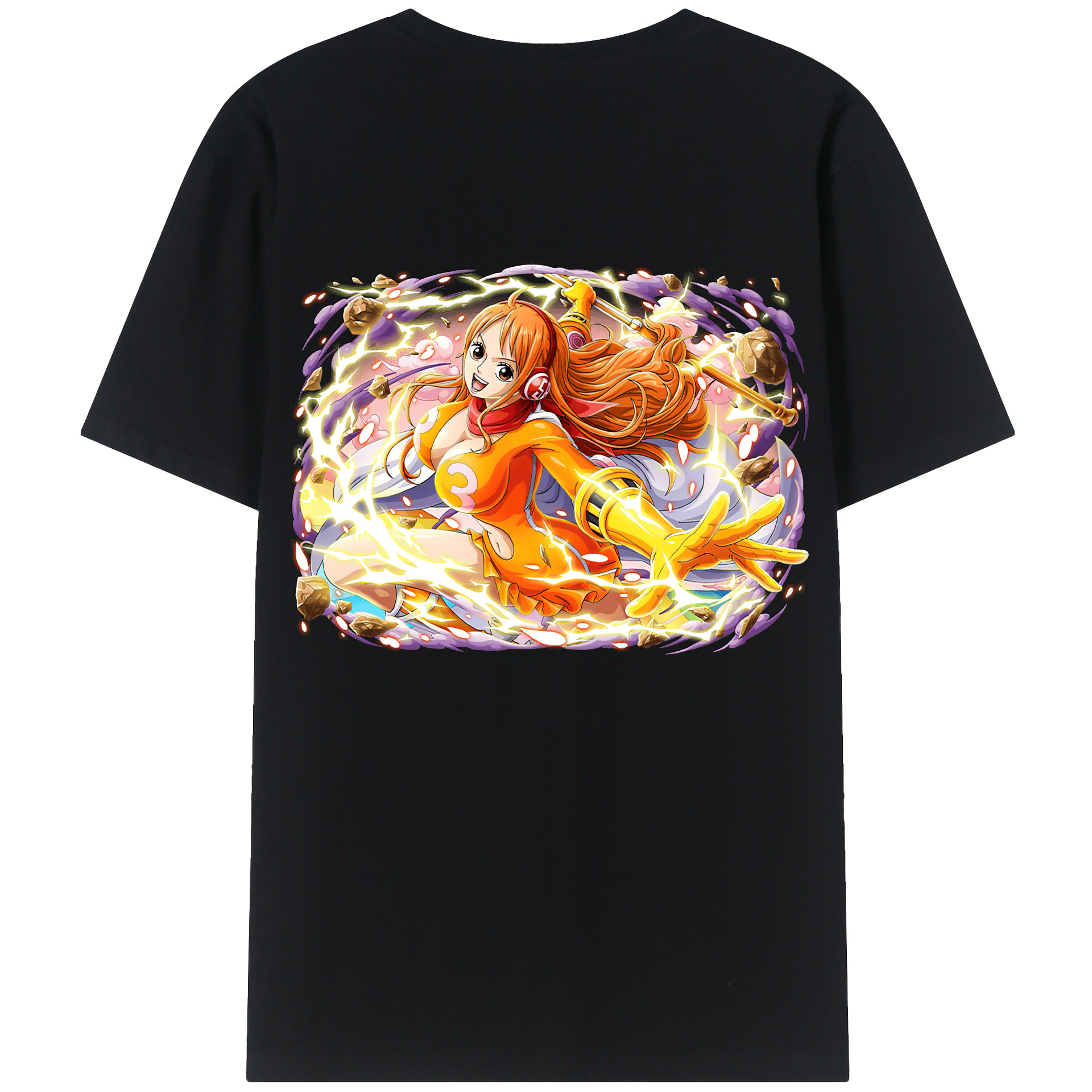 （画像用） ワンピース ナミ ONE PIECE Nami 綿100％ メンズ半袖Tシャツ（バックプリント） 通気性