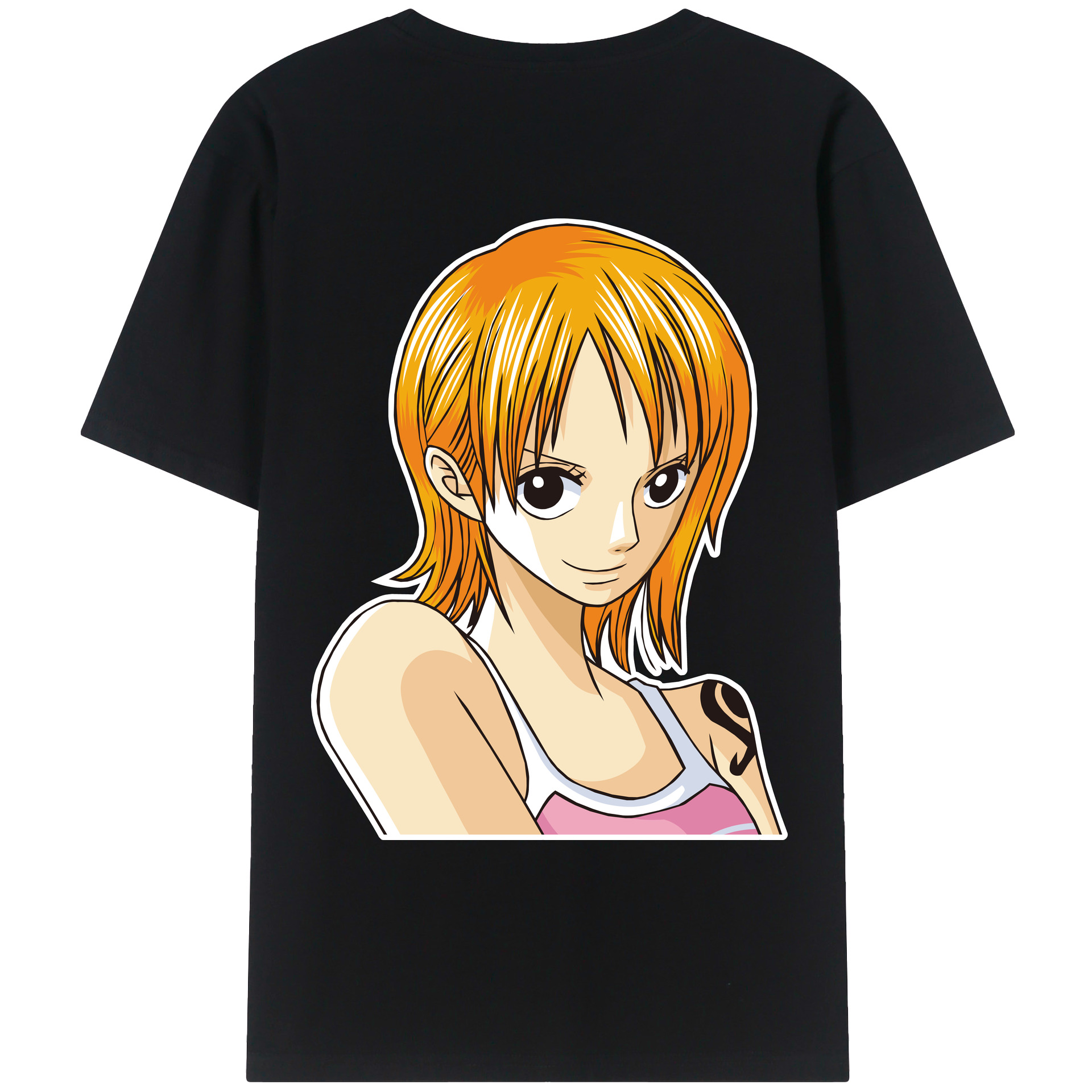 （画像用） ワンピース ナミ ONE PIECE Nami 綿100％ メンズ半袖Tシャツ（バックプリント） 通気性