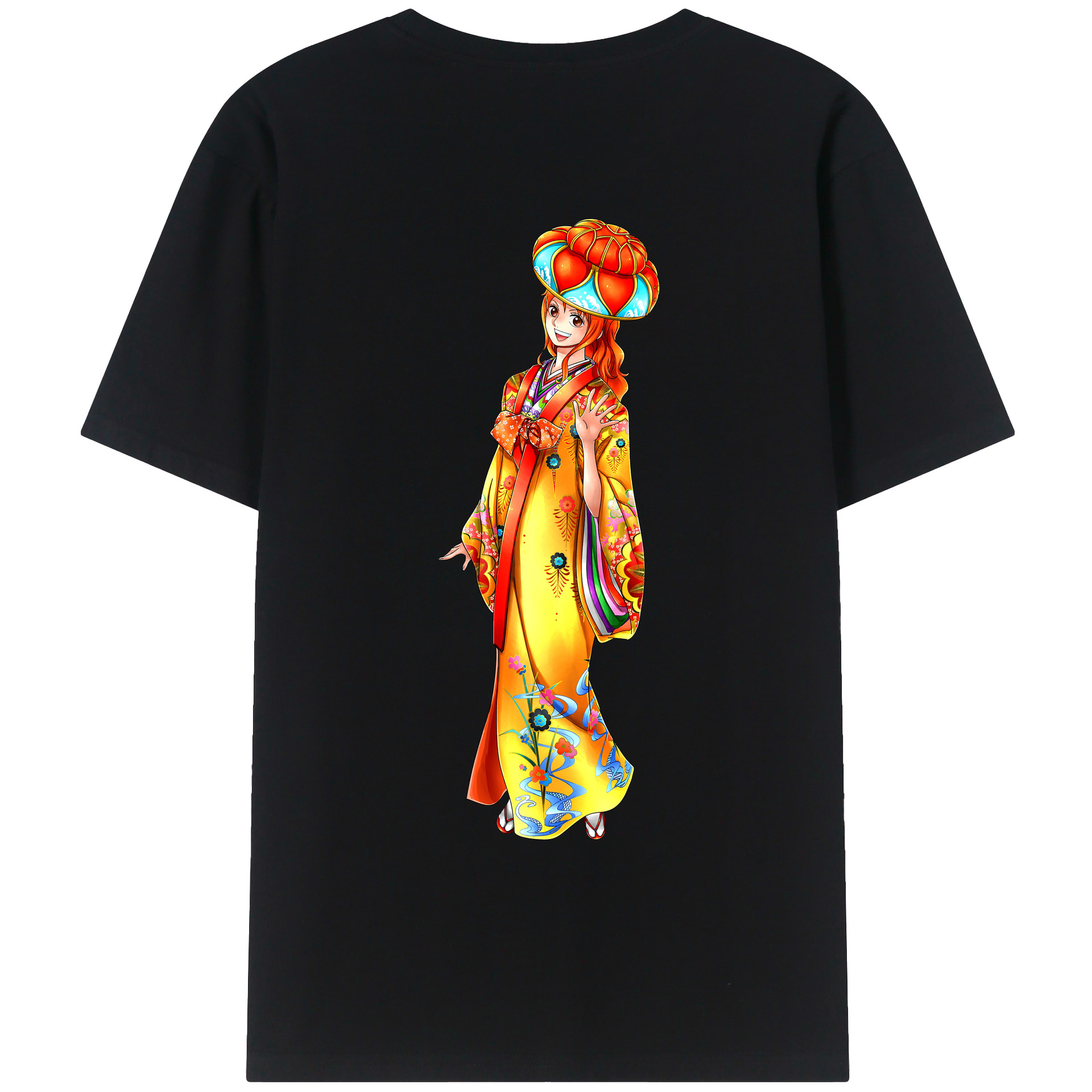 （画像用） ワンピース ナミ ONE PIECE Nami 綿100％ メンズ半袖Tシャツ（バックプリント） 通気性