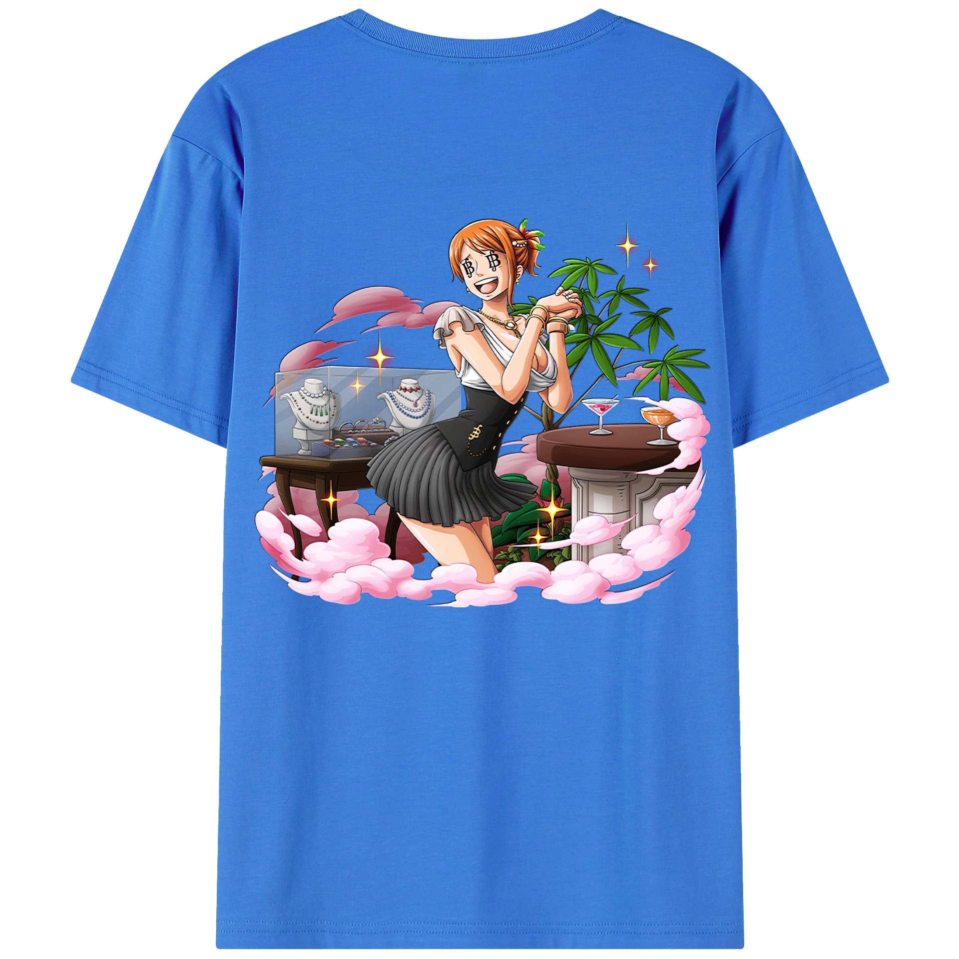（画像用） ワンピース ナミ ONE PIECE Nami 綿100％ メンズ半袖Tシャツ（バックプリント） 通気性