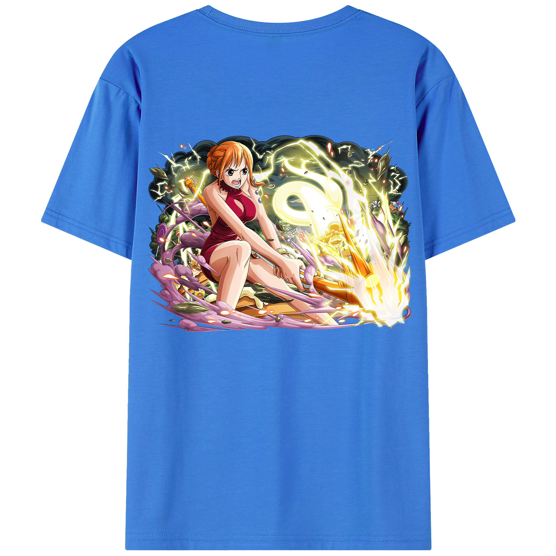 （画像用） ワンピース ナミ ONE PIECE Nami 綿100％ メンズ半袖Tシャツ（バックプリント） 通気性