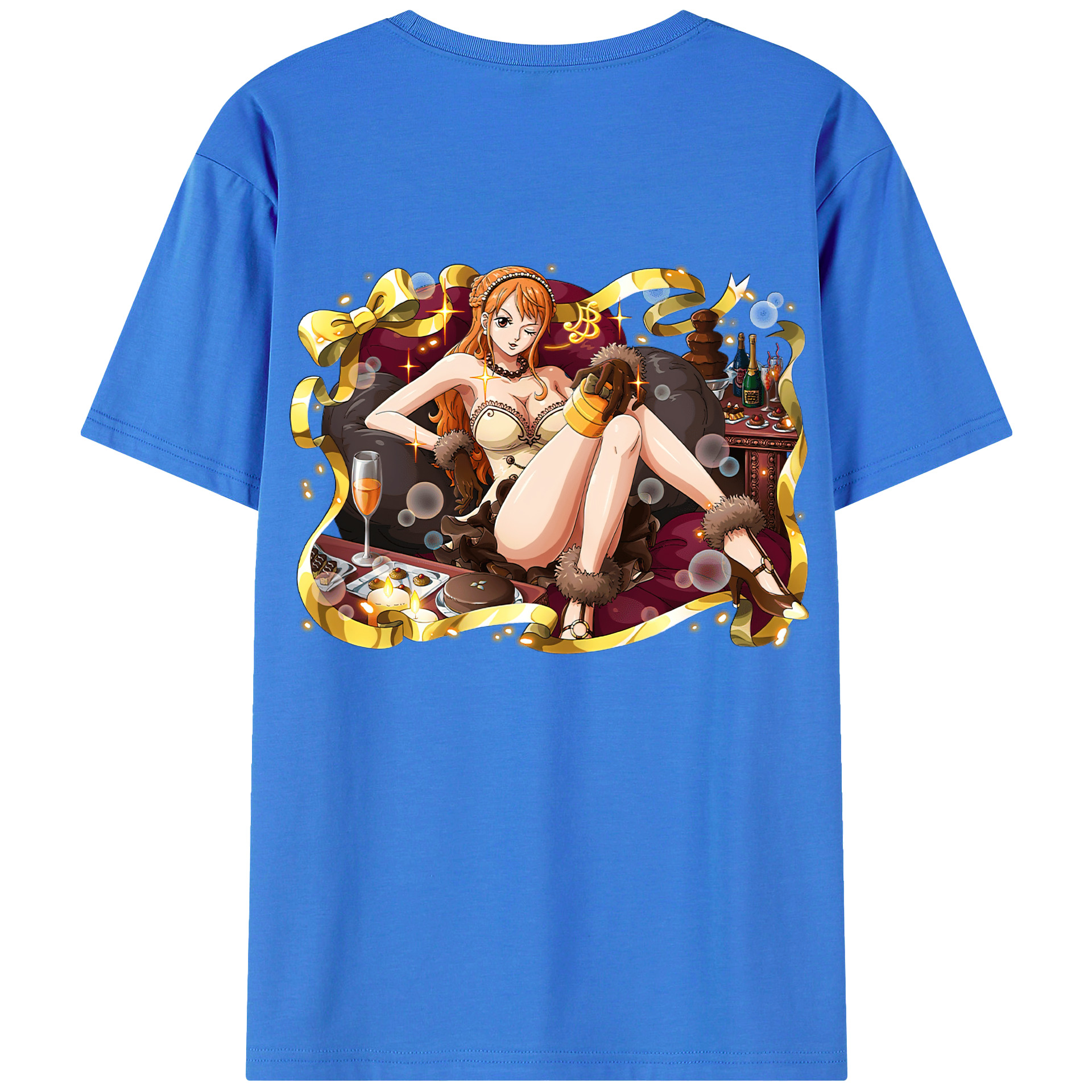 （画像用） ワンピース ナミ ONE PIECE Nami 綿100％ メンズ半袖Tシャツ（バックプリント） 通気性