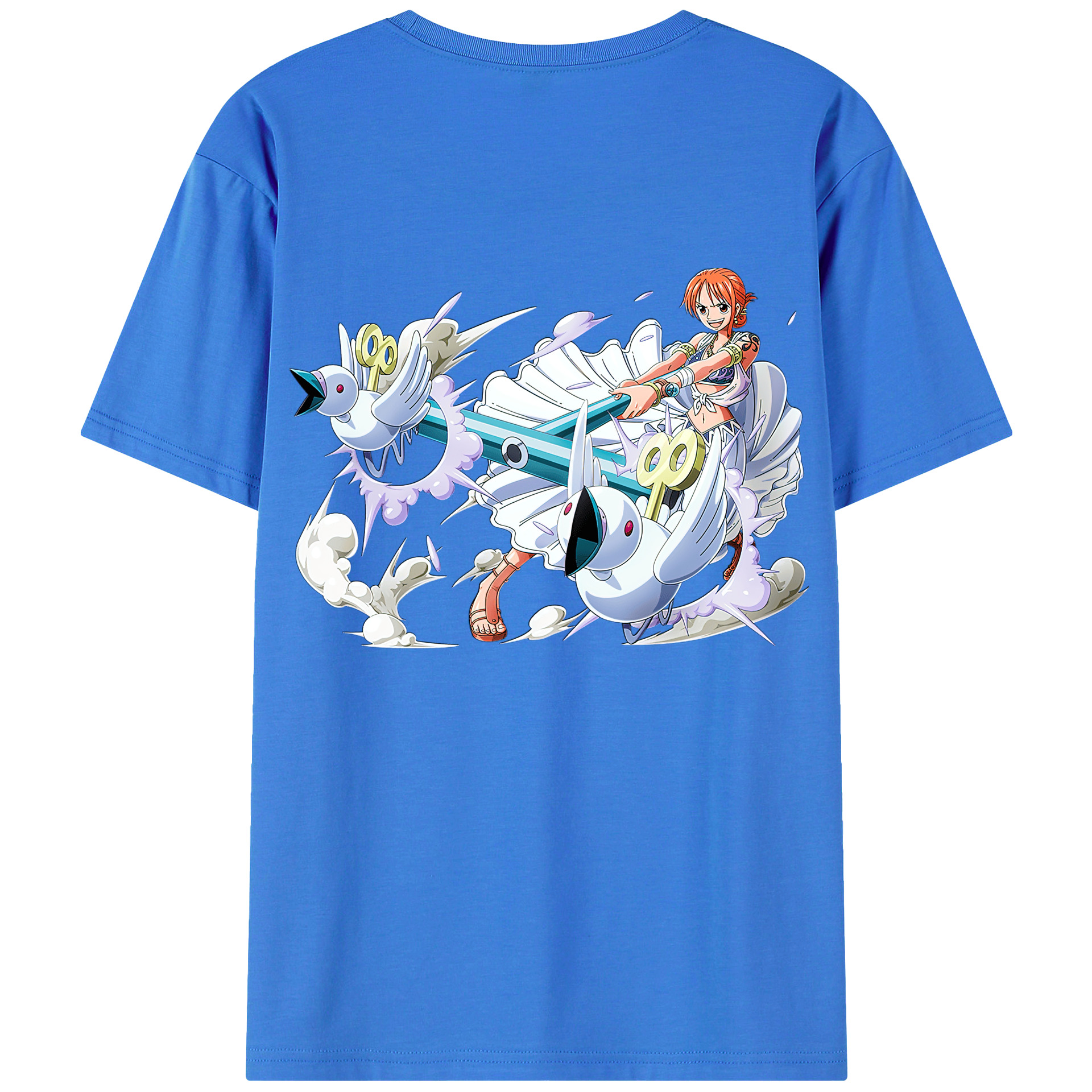 （画像用） ワンピース ナミ ONE PIECE Nami 綿100％ メンズ半袖Tシャツ（バックプリント） 通気性