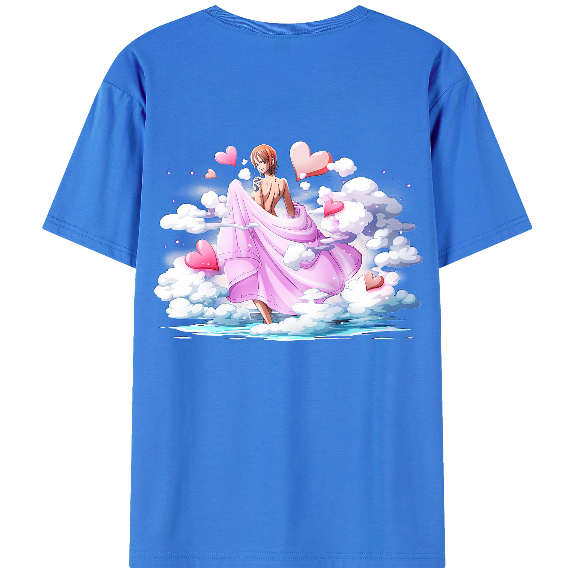 （画像用） ワンピース ナミ ONE PIECE Nami 綿100％ メンズ半袖Tシャツ（バックプリント） 通気性