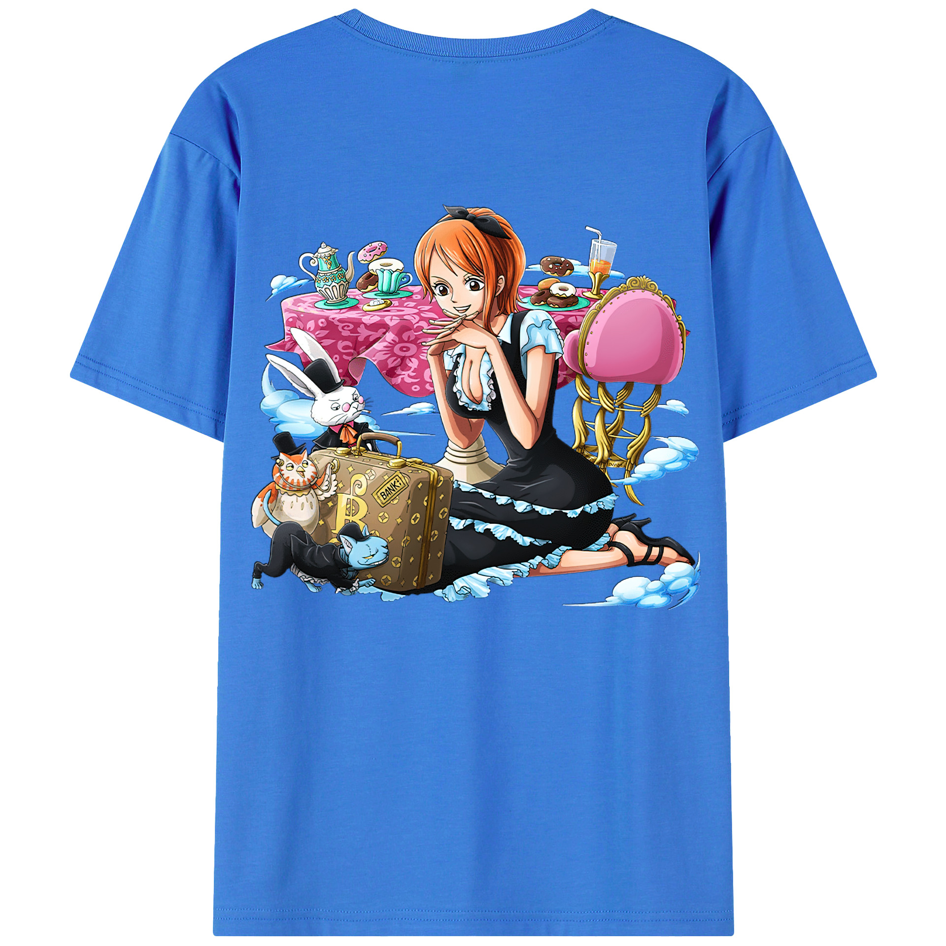 （画像用） ワンピース ナミ ONE PIECE Nami 綿100％ メンズ半袖Tシャツ（バックプリント） 通気性