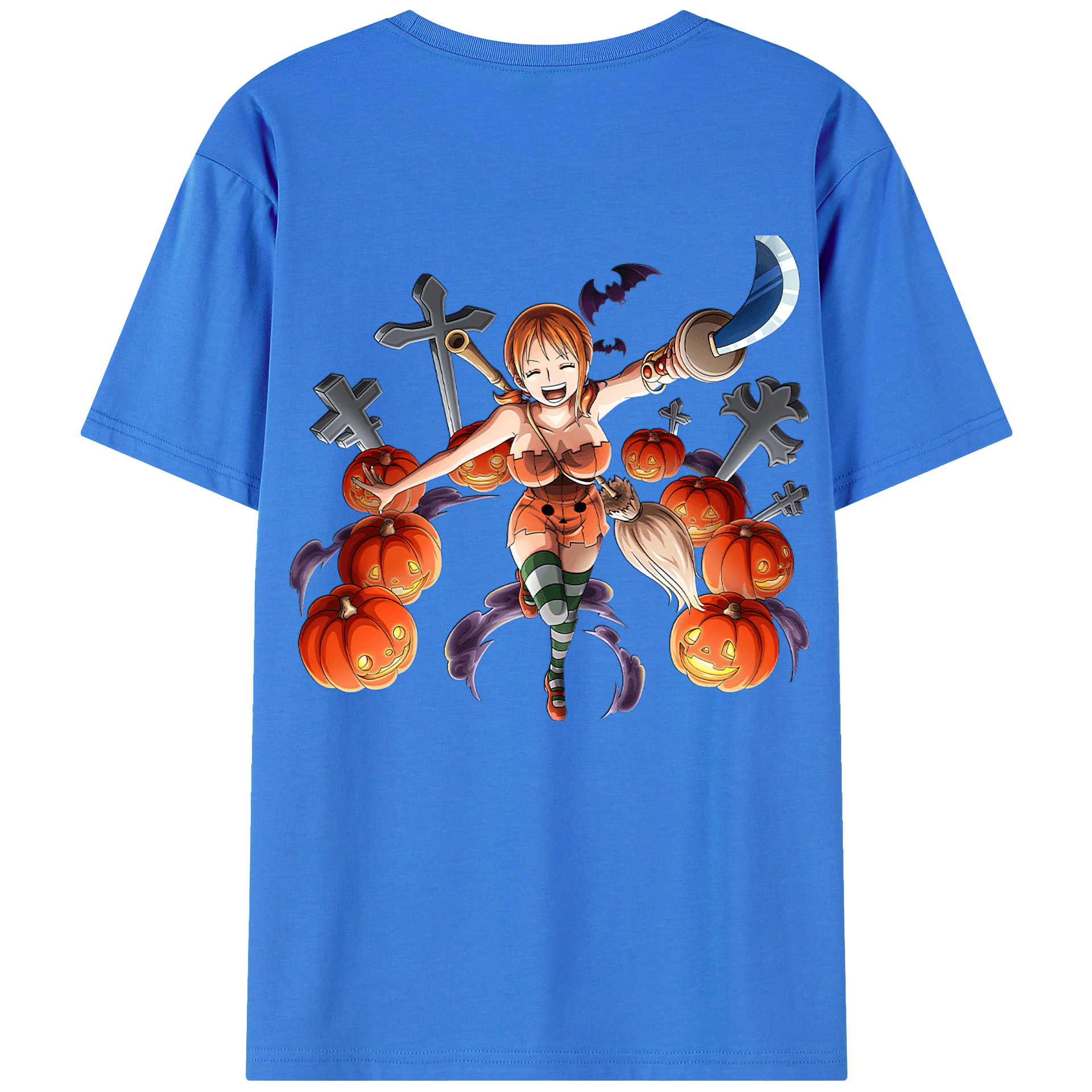 （画像用） ワンピース ナミ ONE PIECE Nami 綿100％ メンズ半袖Tシャツ（バックプリント） 通気性