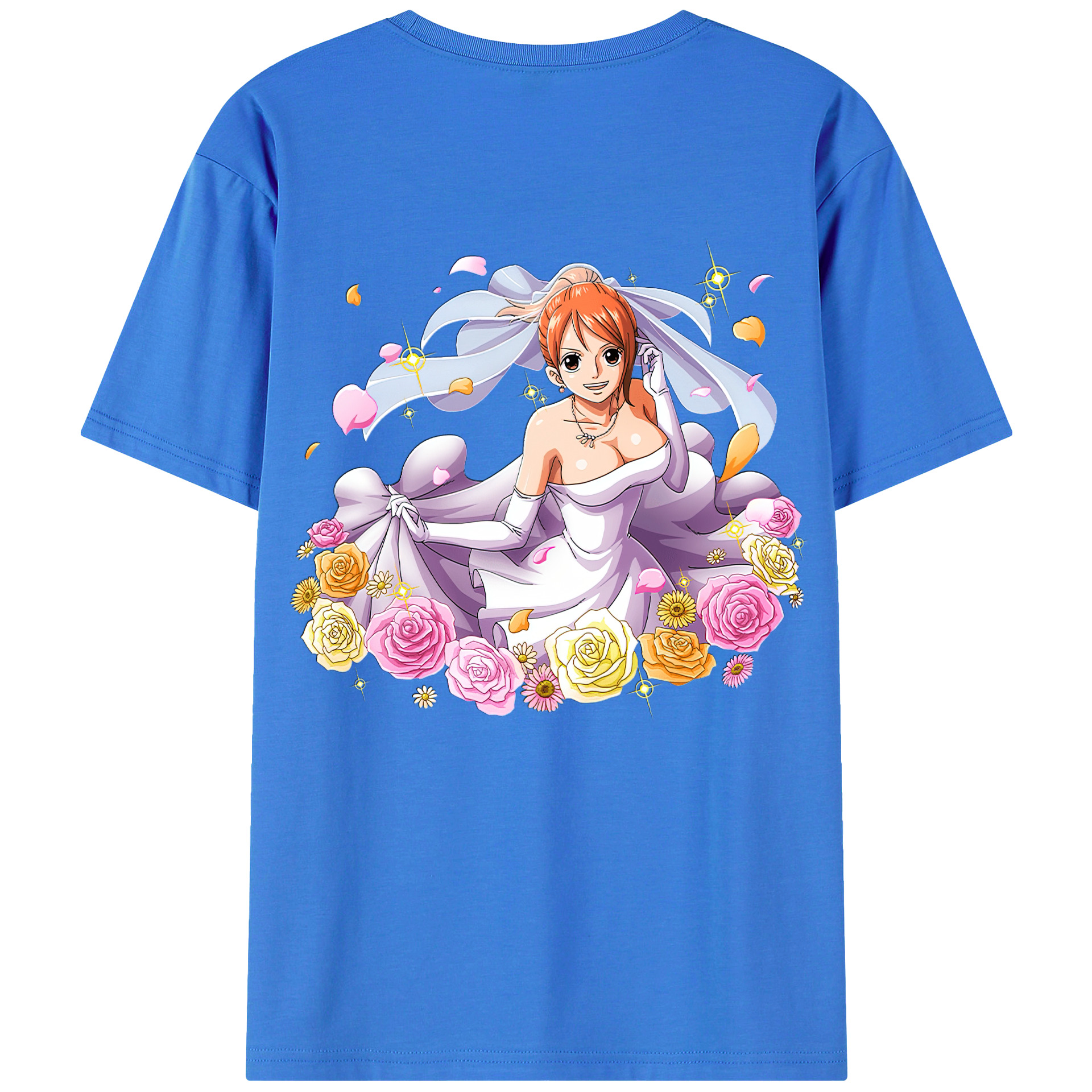 （画像用） ワンピース ナミ ONE PIECE Nami 綿100％ メンズ半袖Tシャツ（バックプリント） 通気性