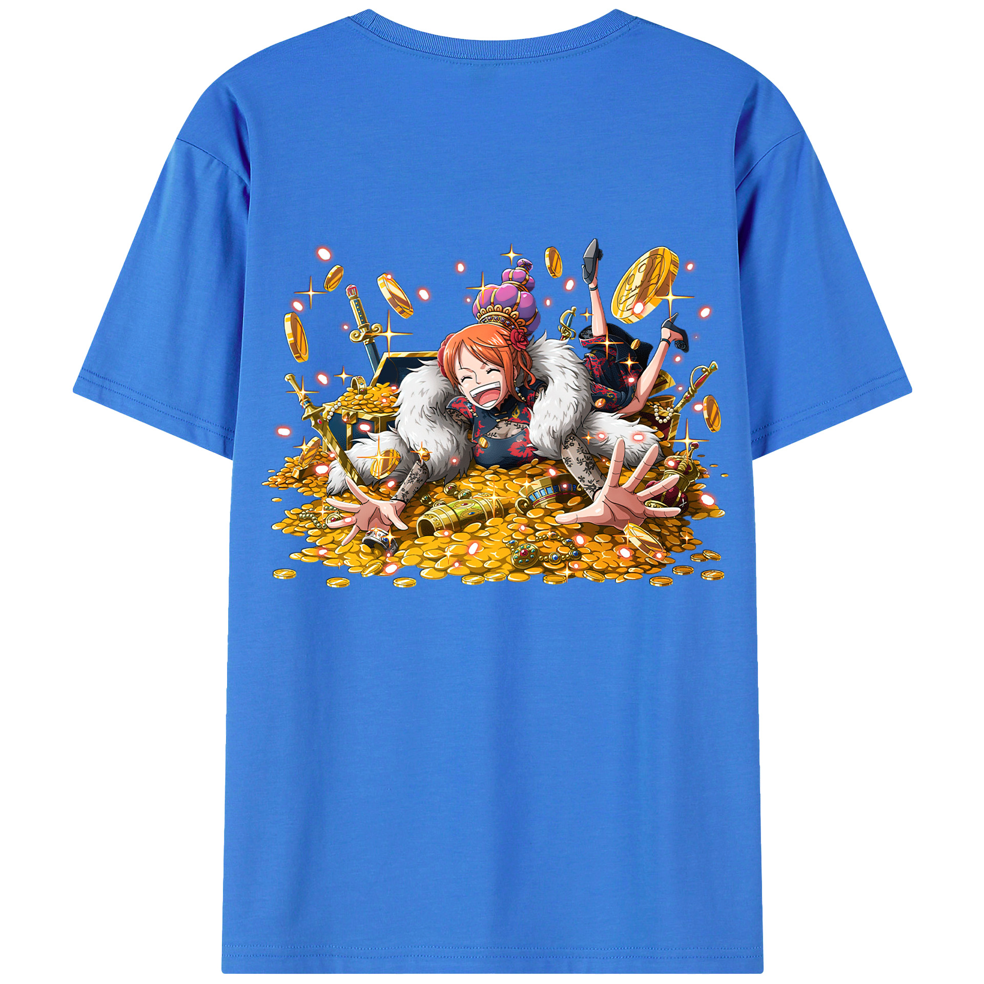 （画像用） ワンピース ナミ ONE PIECE Nami 綿100％ メンズ半袖Tシャツ（バックプリント） 通気性