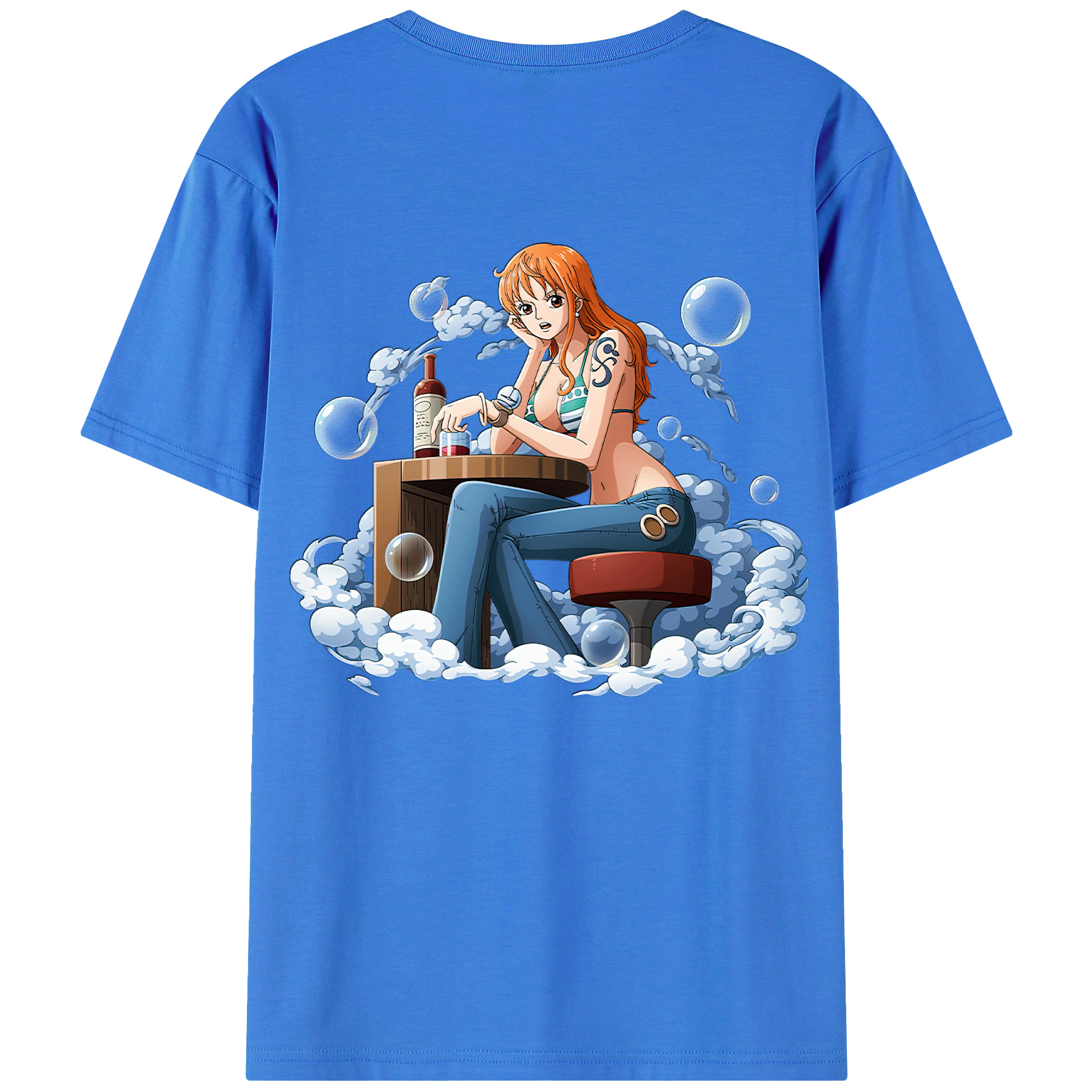 （画像用） ワンピース ナミ ONE PIECE Nami 綿100％ メンズ半袖Tシャツ（バックプリント） 通気性