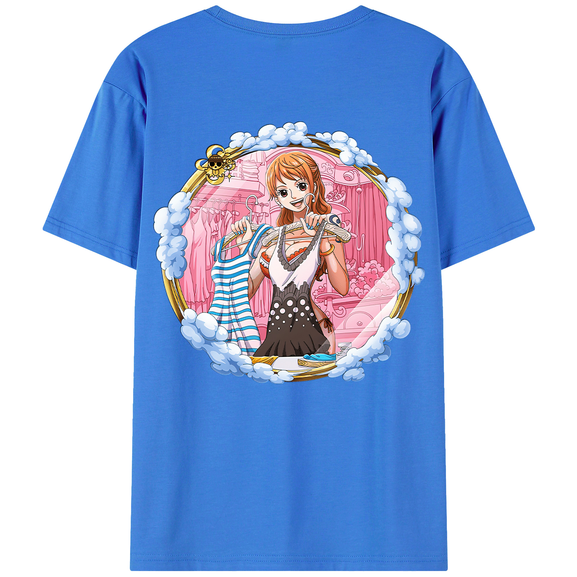 （画像用） ワンピース ナミ ONE PIECE Nami 綿100％ メンズ半袖Tシャツ（バックプリント） 通気性