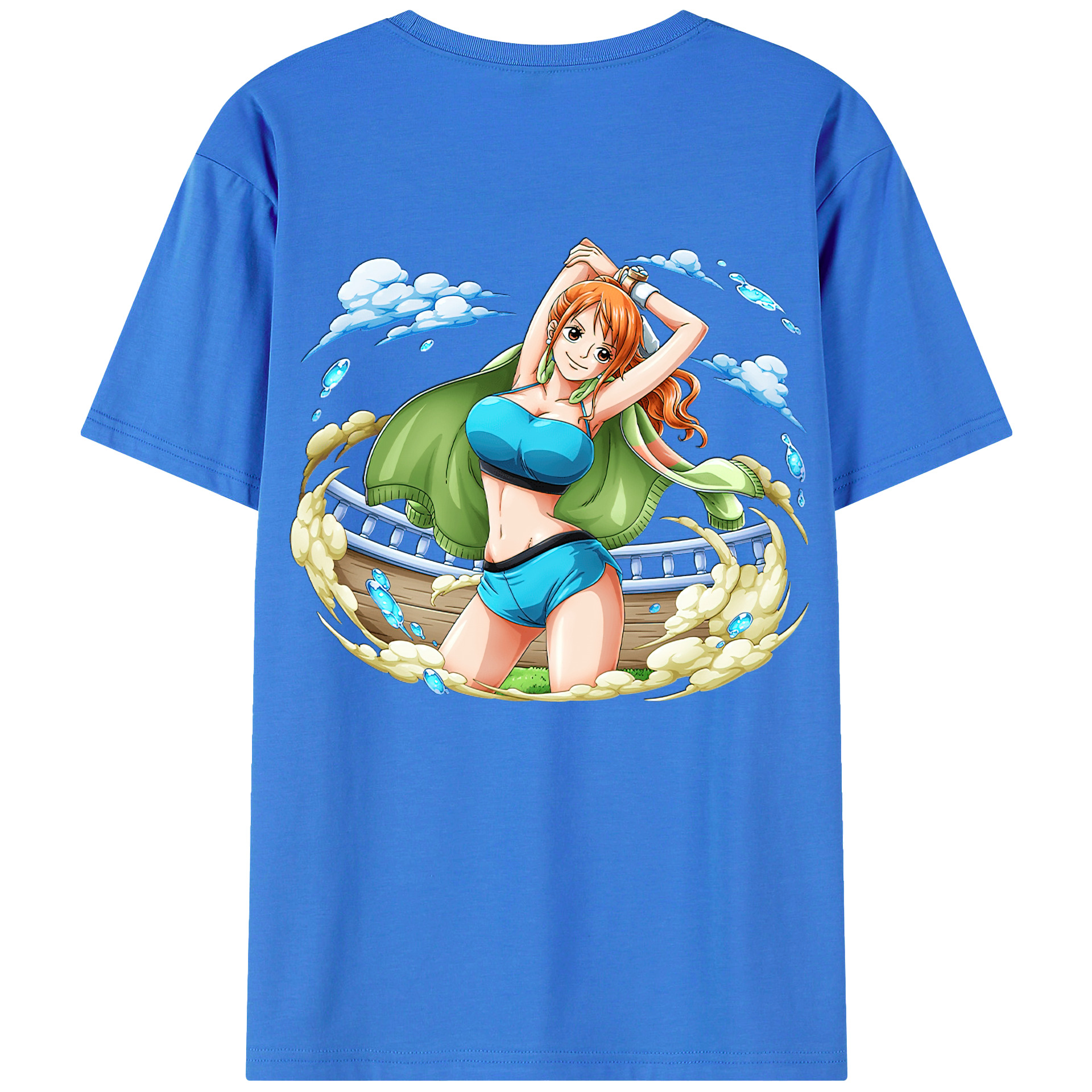 （画像用） ワンピース ナミ ONE PIECE Nami 綿100％ メンズ半袖Tシャツ（バックプリント） 通気性