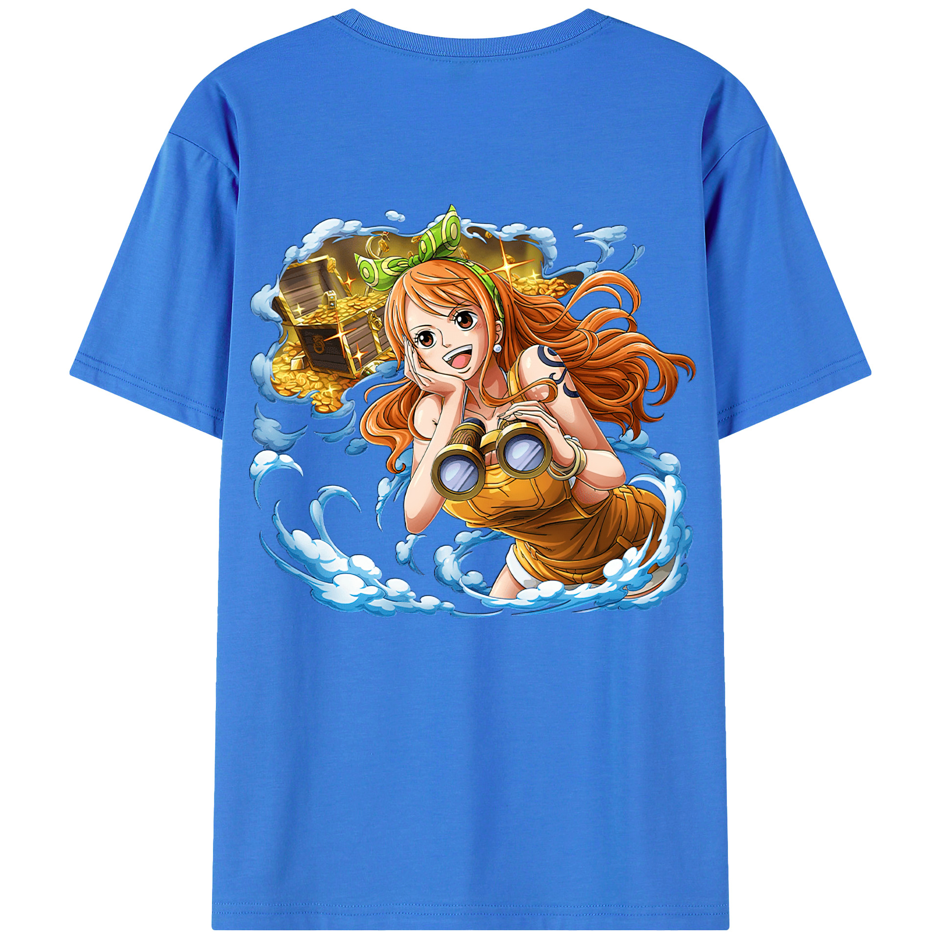 （画像用） ワンピース ナミ ONE PIECE Nami 綿100％ メンズ半袖Tシャツ（バックプリント） 通気性