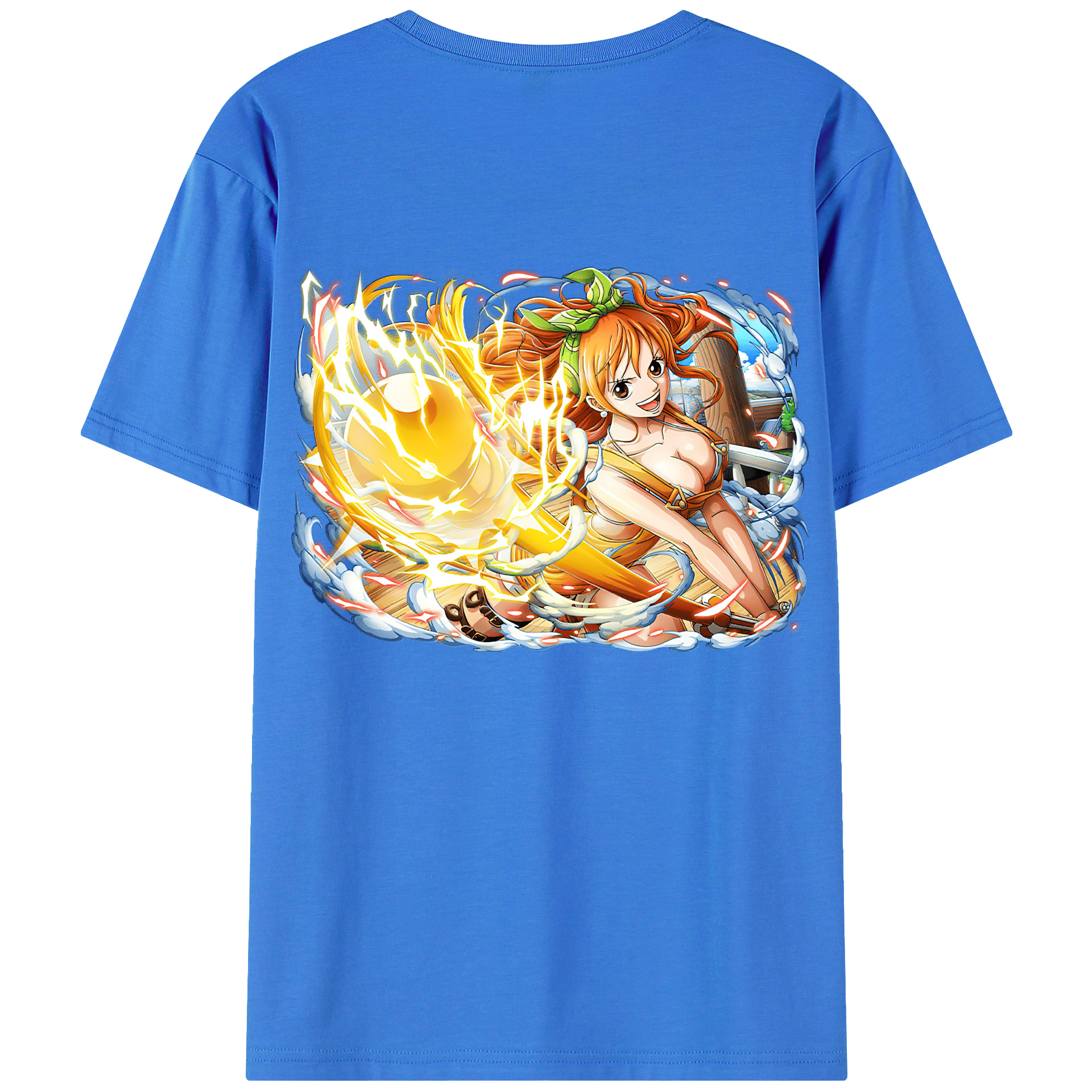 （画像用） ワンピース ナミ ONE PIECE Nami 綿100％ メンズ半袖Tシャツ（バックプリント） 通気性