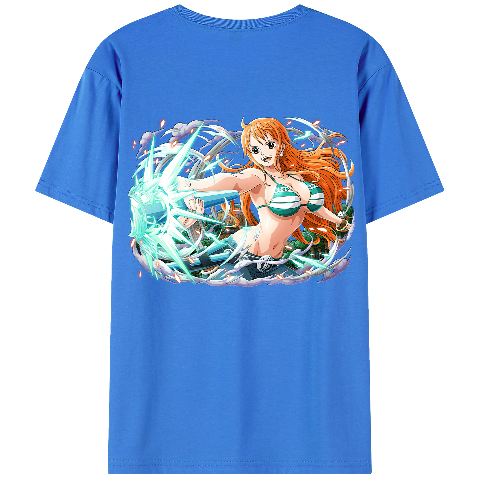 （画像用） ワンピース ナミ ONE PIECE Nami 綿100％ メンズ半袖Tシャツ（バックプリント） 通気性
