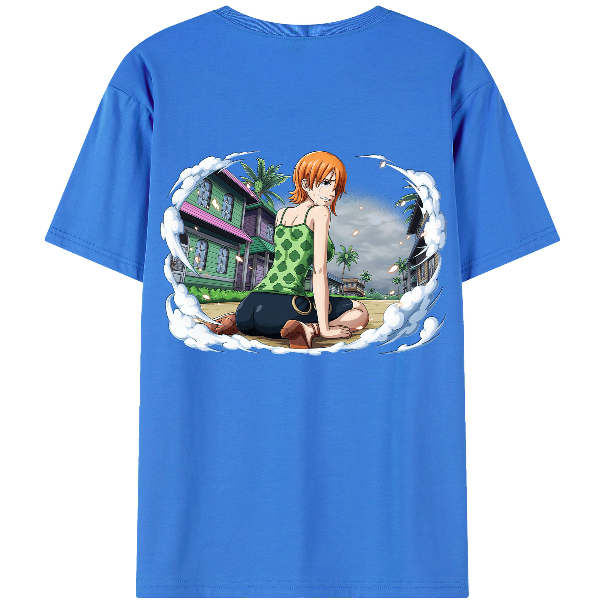 （画像用） ワンピース ナミ ONE PIECE Nami 綿100％ メンズ半袖Tシャツ（バックプリント） 通気性