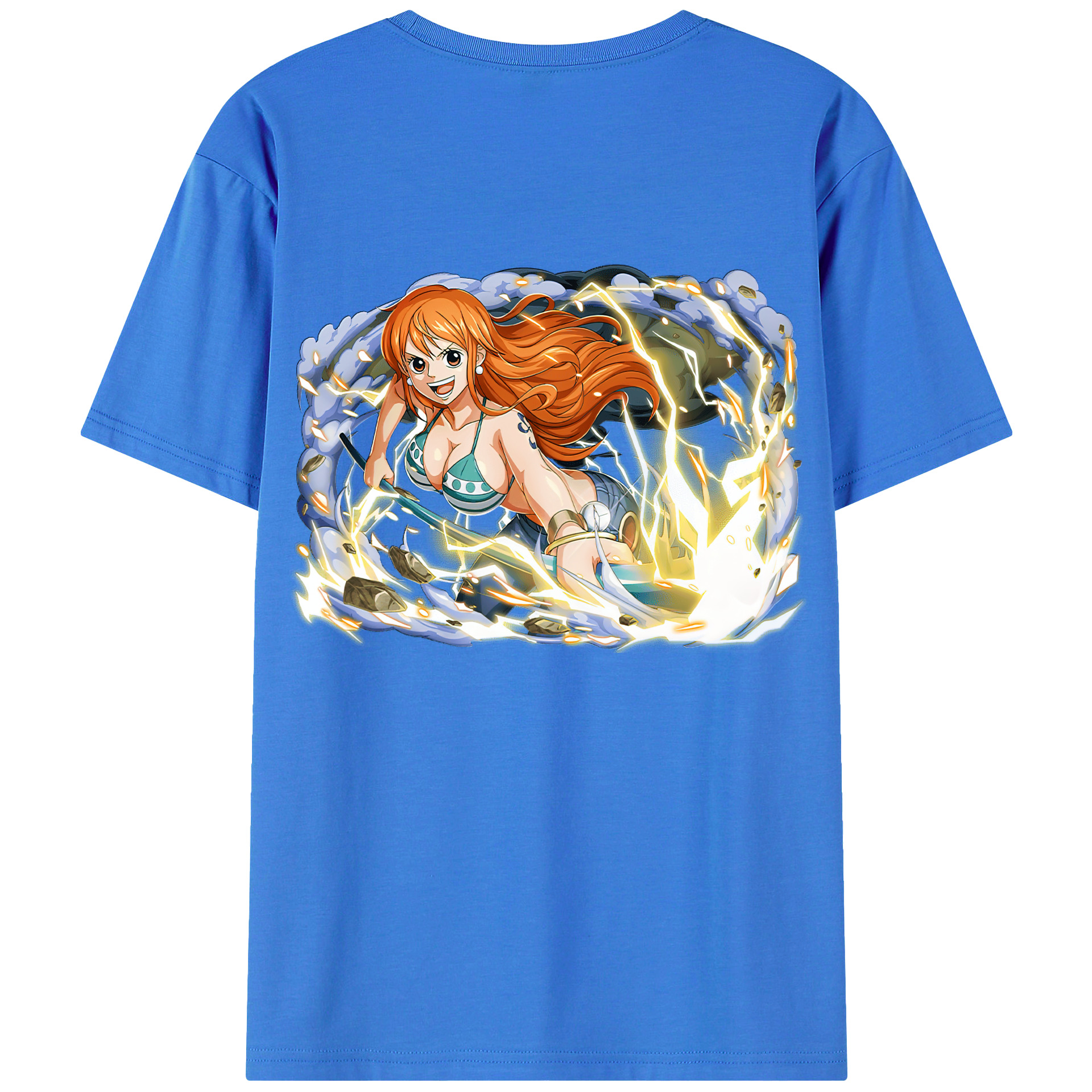 （画像用） ワンピース ナミ ONE PIECE Nami 綿100％ メンズ半袖Tシャツ（バックプリント） 通気性