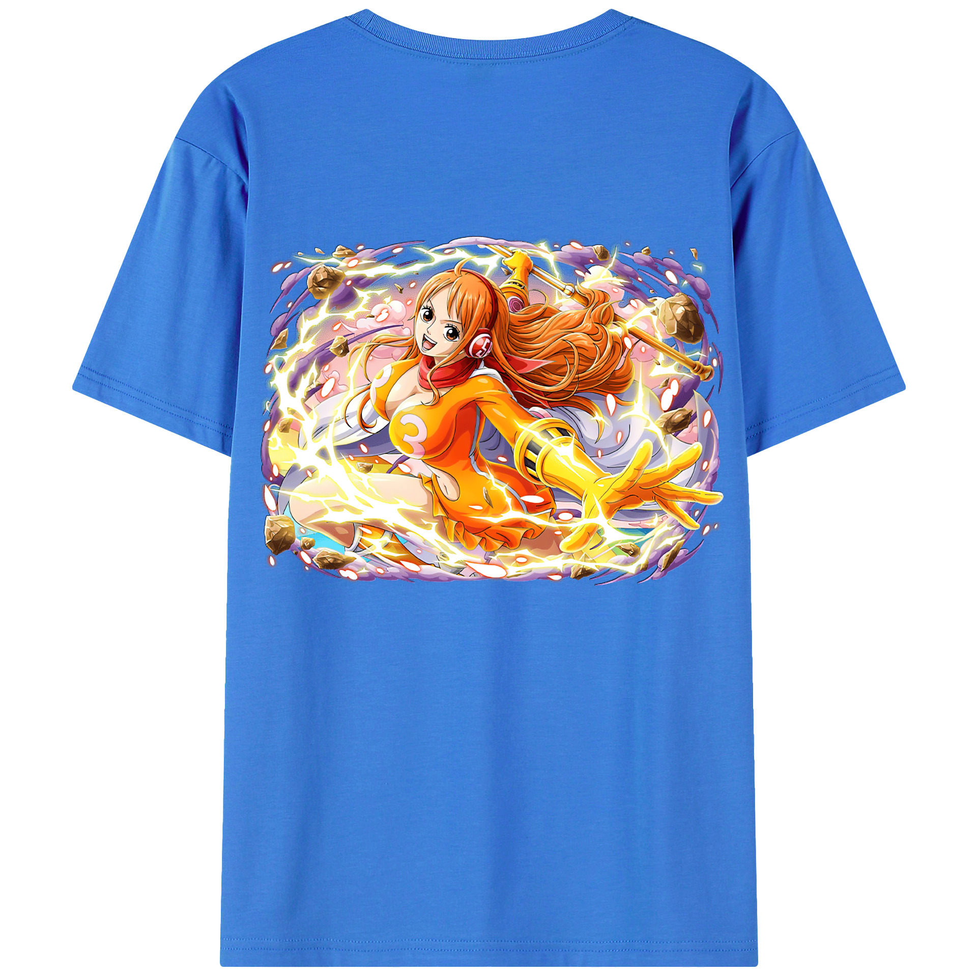 （画像用） ワンピース ナミ ONE PIECE Nami 綿100％ メンズ半袖Tシャツ（バックプリント） 通気性