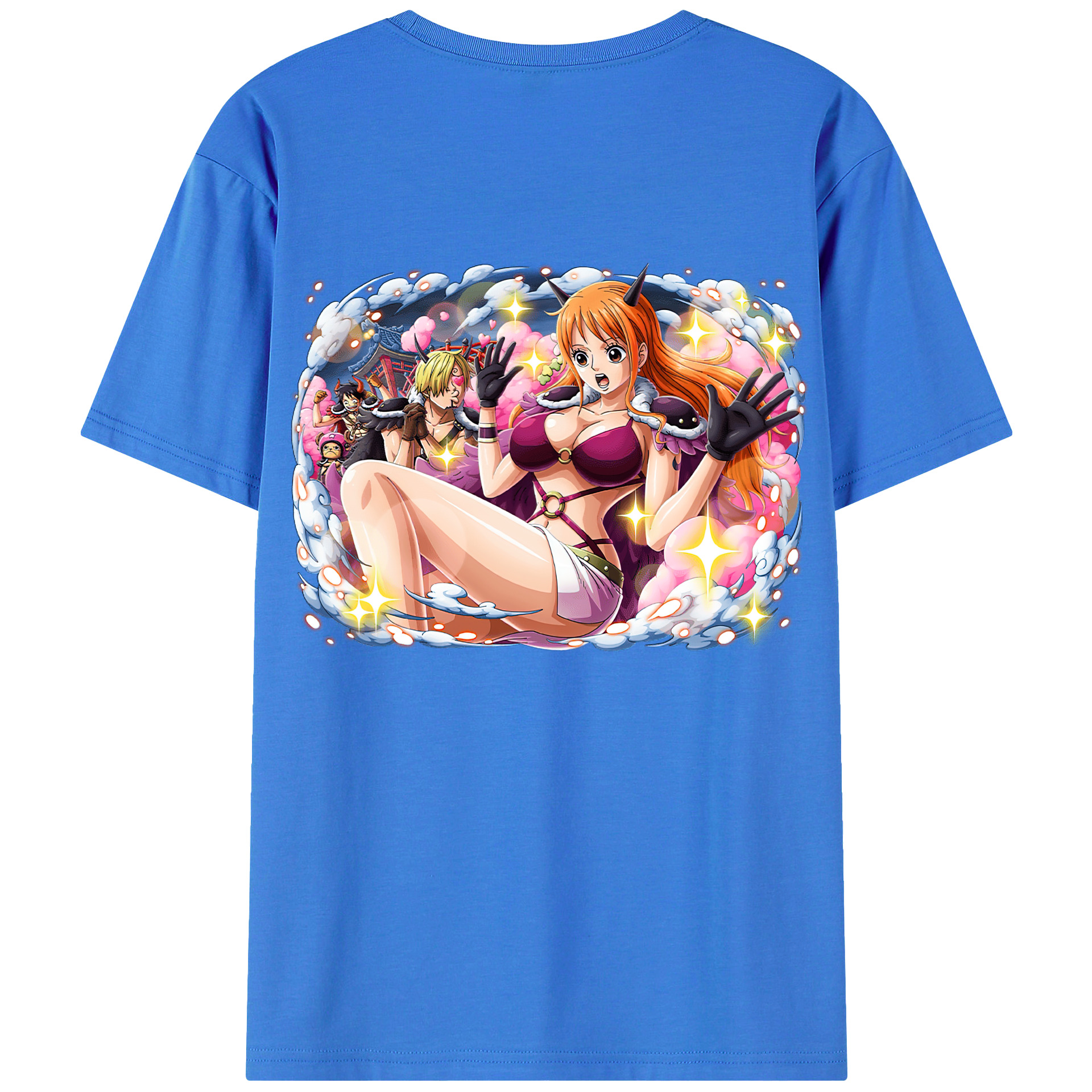 （画像用） ワンピース ナミ ONE PIECE Nami 綿100％ メンズ半袖Tシャツ（バックプリント） 通気性