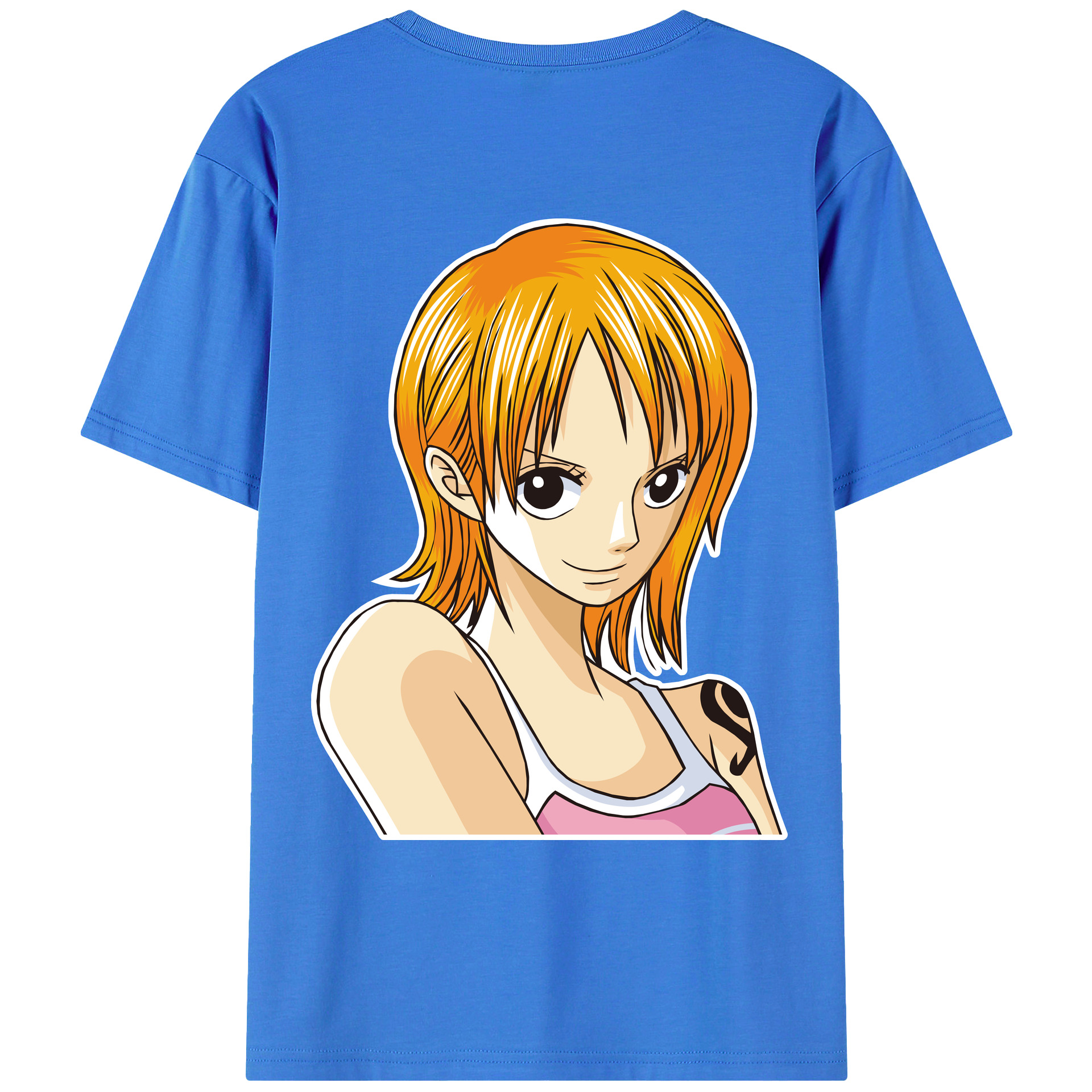 （画像用） ワンピース ナミ ONE PIECE Nami 綿100％ メンズ半袖Tシャツ（バックプリント） 通気性