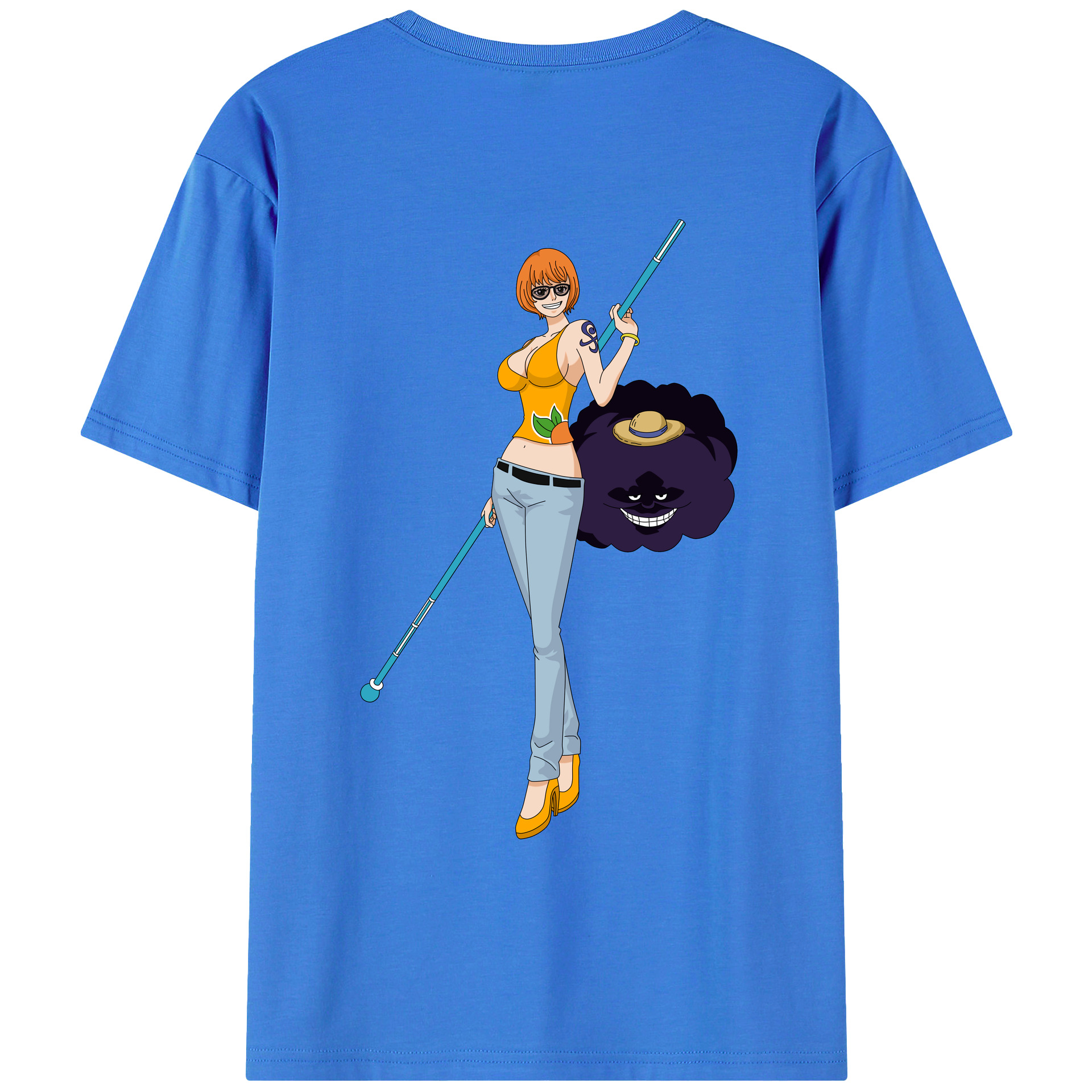 （画像用） ワンピース ナミ ONE PIECE Nami 綿100％ メンズ半袖Tシャツ（バックプリント） 通気性