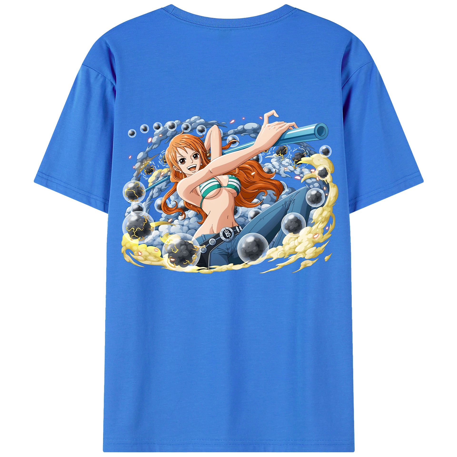 （画像用） ワンピース ナミ ONE PIECE Nami 綿100％ メンズ半袖Tシャツ（バックプリント） 通気性