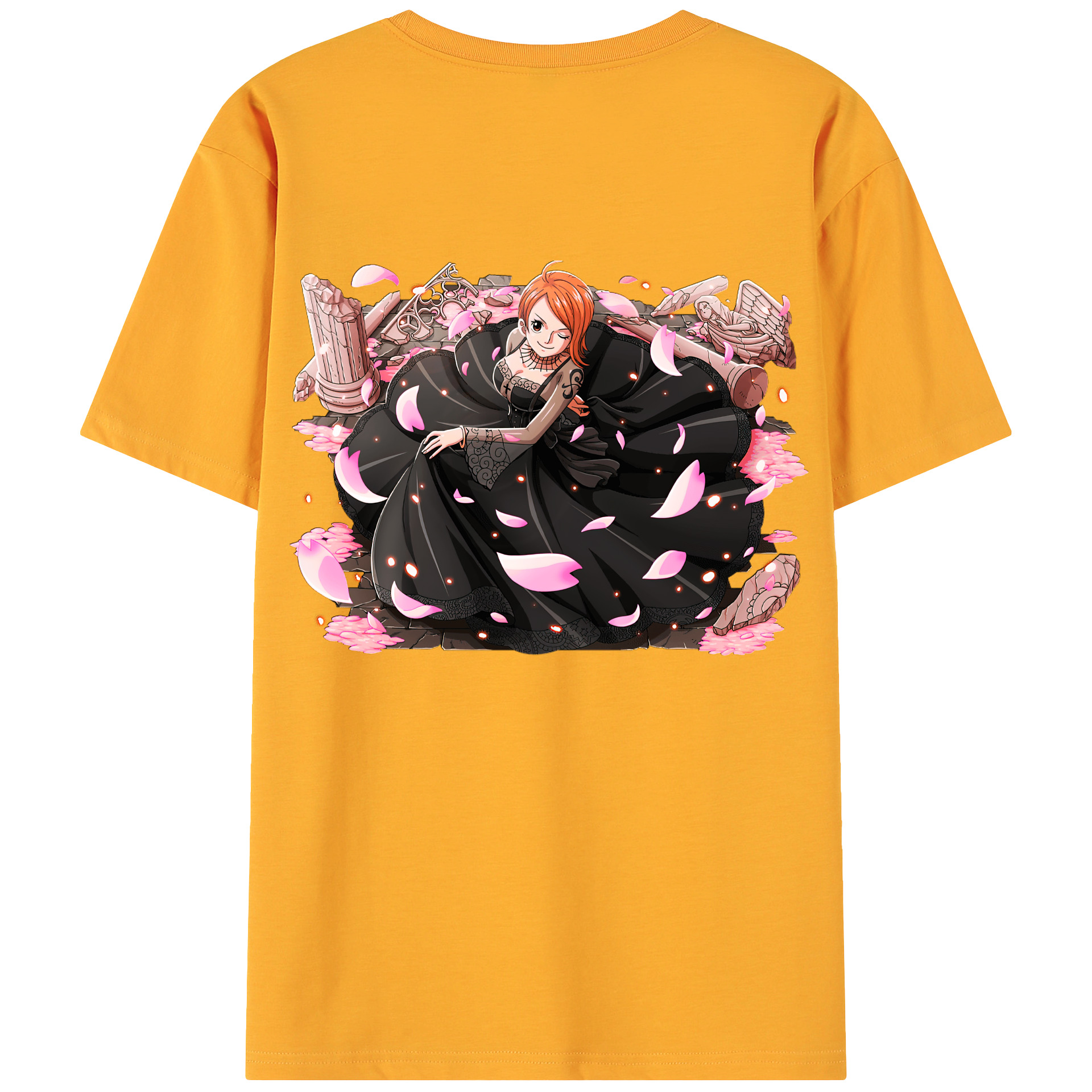 （画像用） ワンピース ナミ ONE PIECE Nami 綿100％ メンズ半袖Tシャツ（バックプリント） 通気性