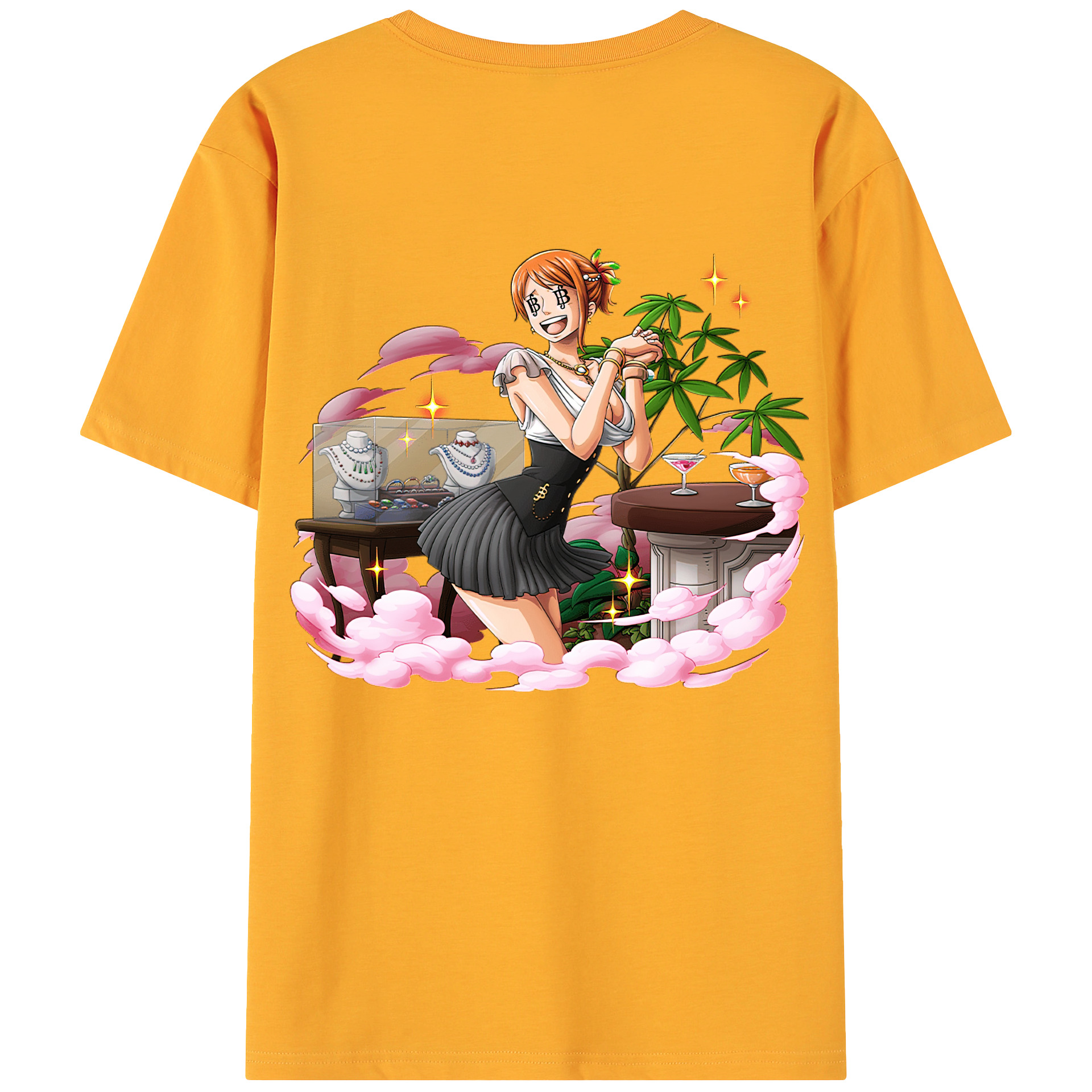 （画像用） ワンピース ナミ ONE PIECE Nami 綿100％ メンズ半袖Tシャツ（バックプリント） 通気性