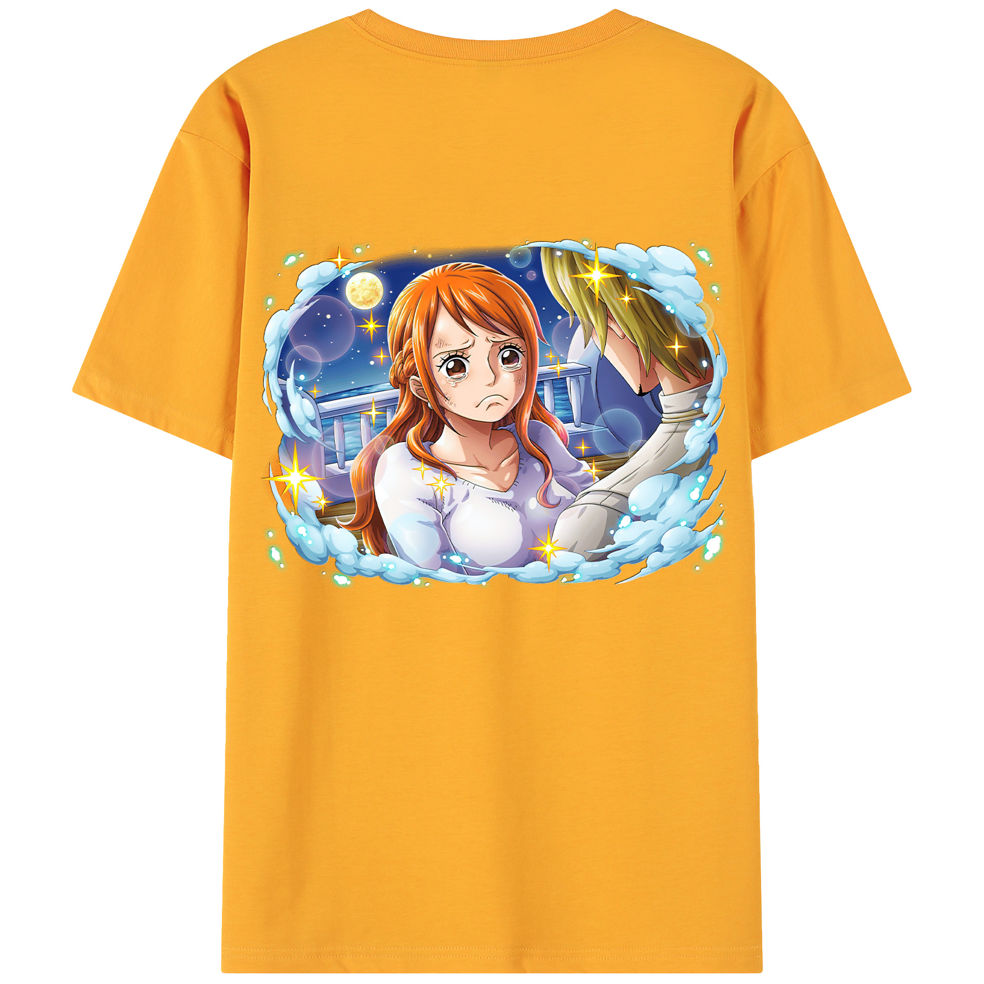 （画像用） ワンピース ナミ ONE PIECE Nami 綿100％ メンズ半袖Tシャツ（バックプリント） 通気性
