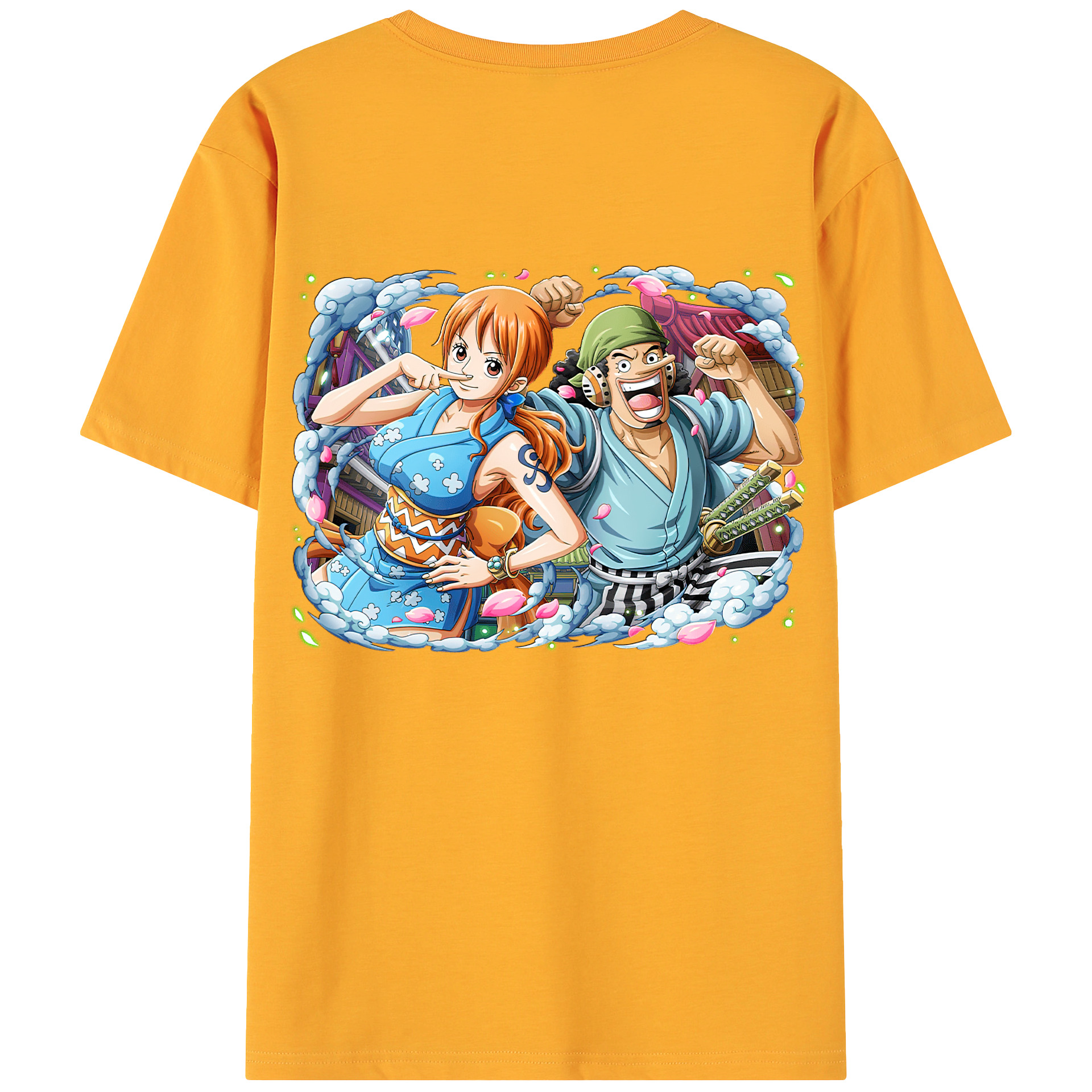 （画像用） ワンピース ナミ ONE PIECE Nami 綿100％ メンズ半袖Tシャツ（バックプリント） 通気性